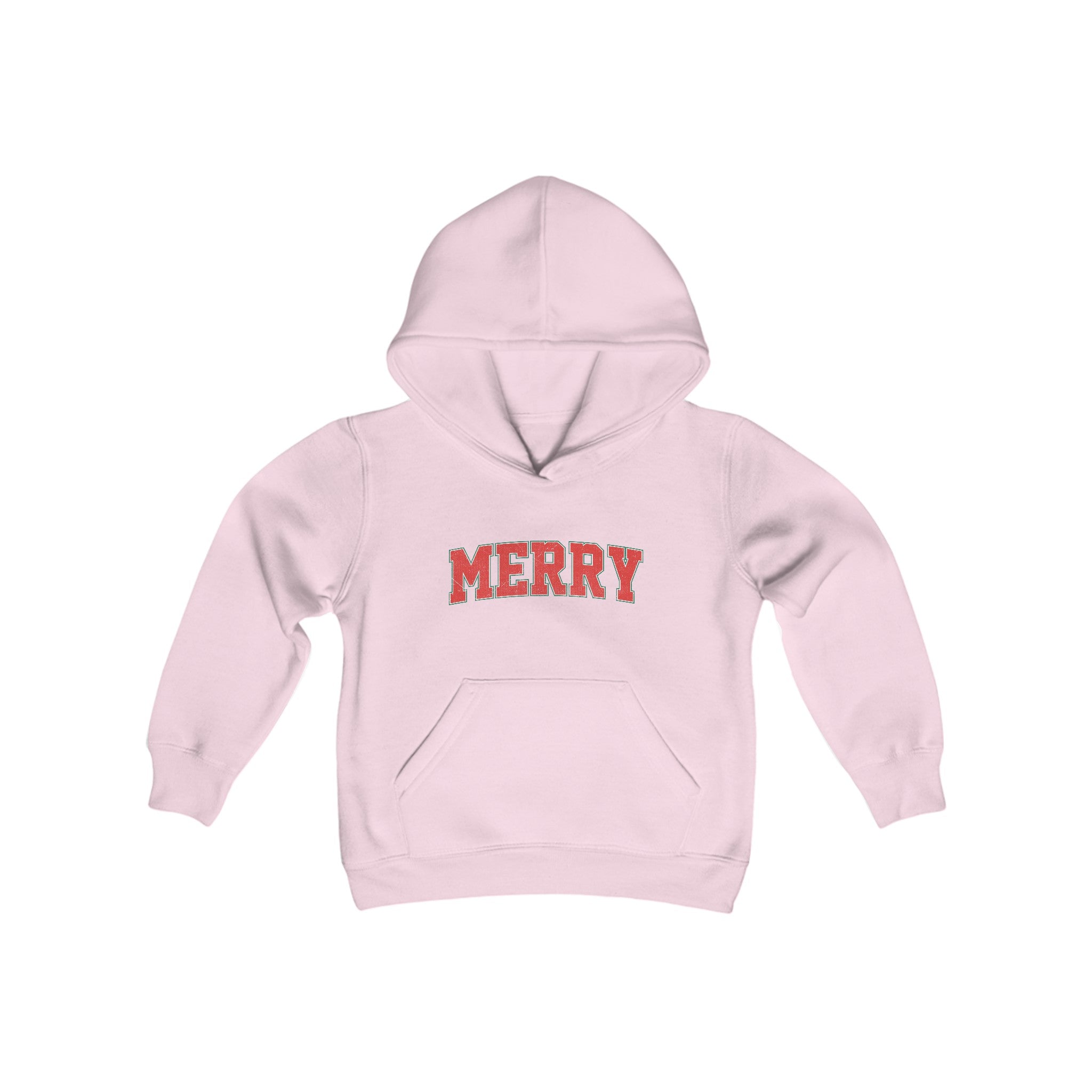 Youth Merry Christmas Hoodie, Kids Merry Hoodie, Matching Family Group Holiday Sweaters for Boys or Girls