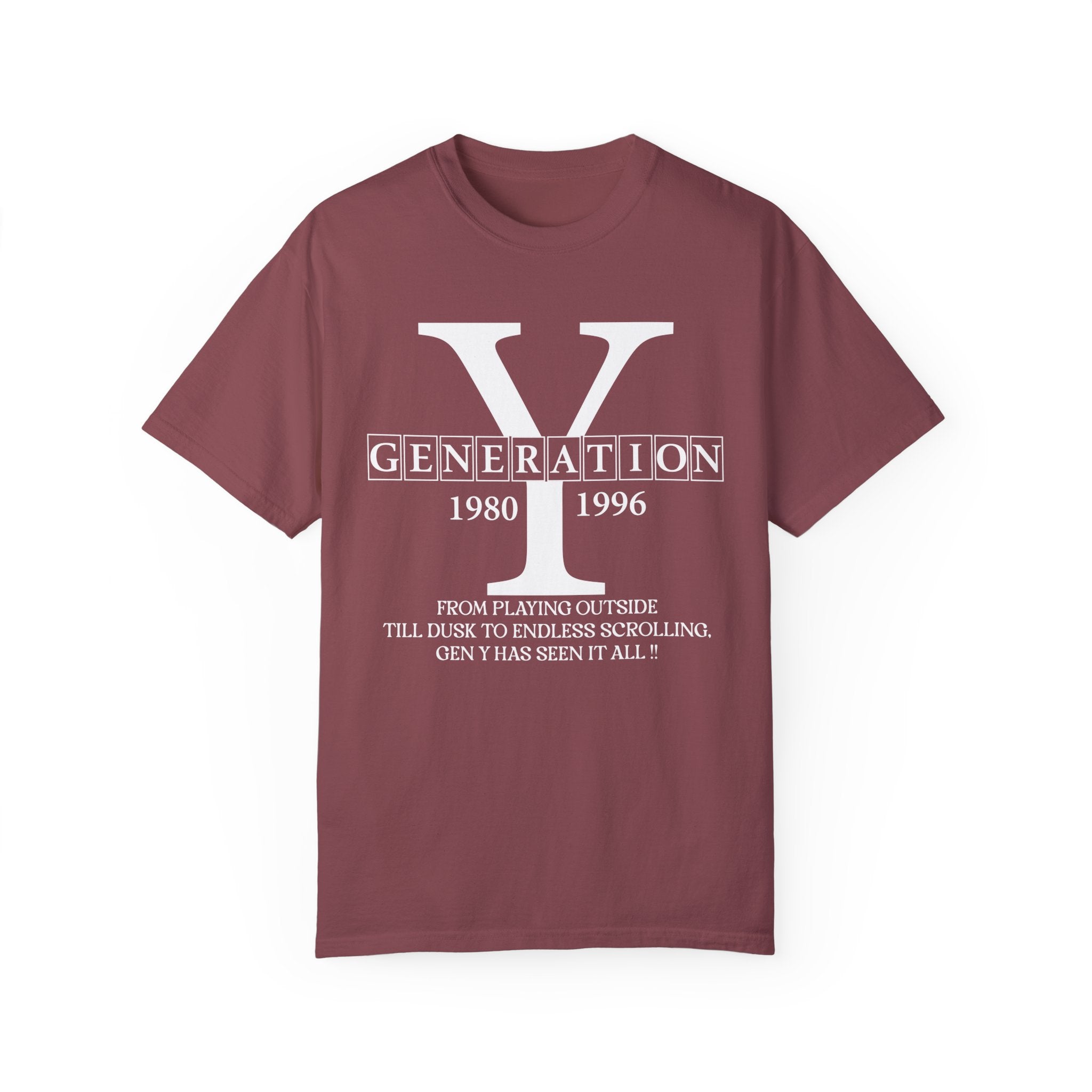 Gen Y TShirt, From playing outside till dusk to endless scrolling, Gen Y has seen it all! Generation Y T-Shirt, trendy tee