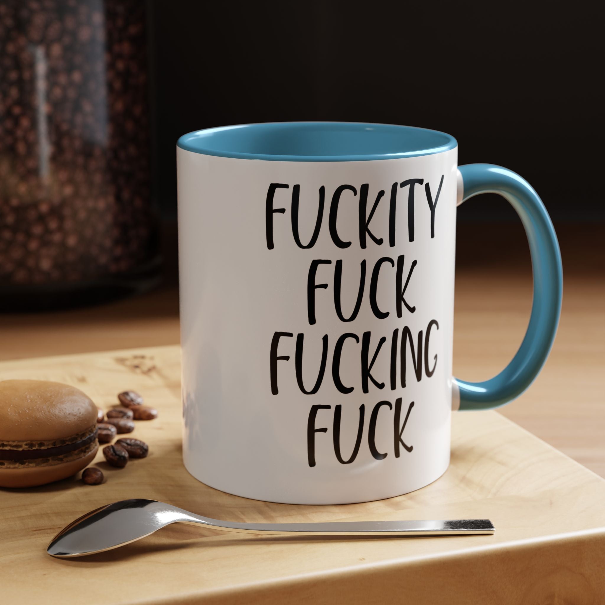 Fuckity Fuck Mug, Sarcastic Coffee Mug, Funny Birthday Gift, Large Coffee Mug, Double Sided Minimalist Mug, Gag Gifts for Men, Snarky Mugs