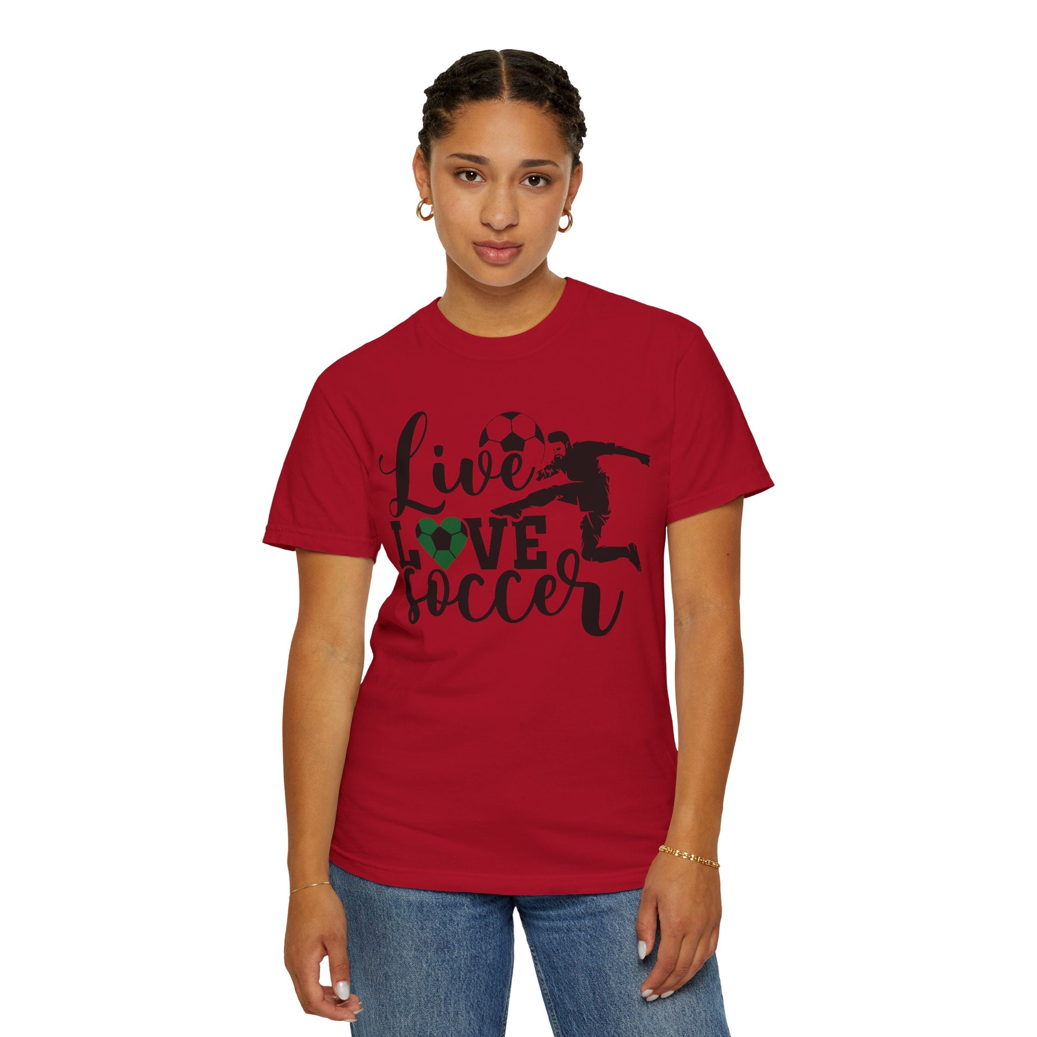 Live Love Soccer T-Shirt With Soccer Ball For Soccer Players