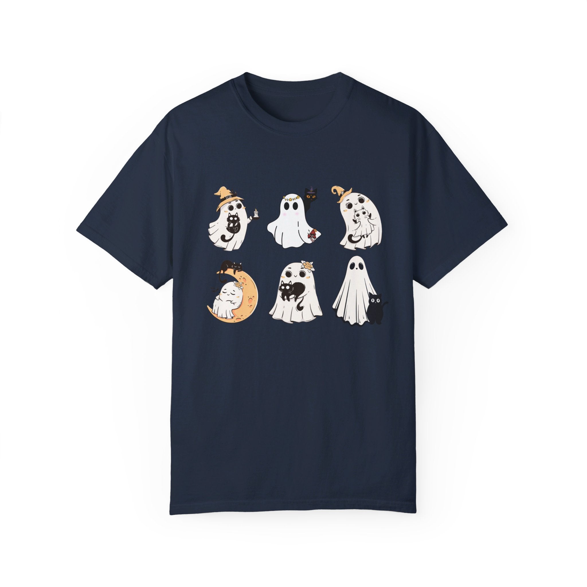 Cute Ghost Black Cats Halloween Shirt Ghost Cat Halloween Tee Cat Lover Gift Spooky Season Shirt Halloween Gift Cats Owner