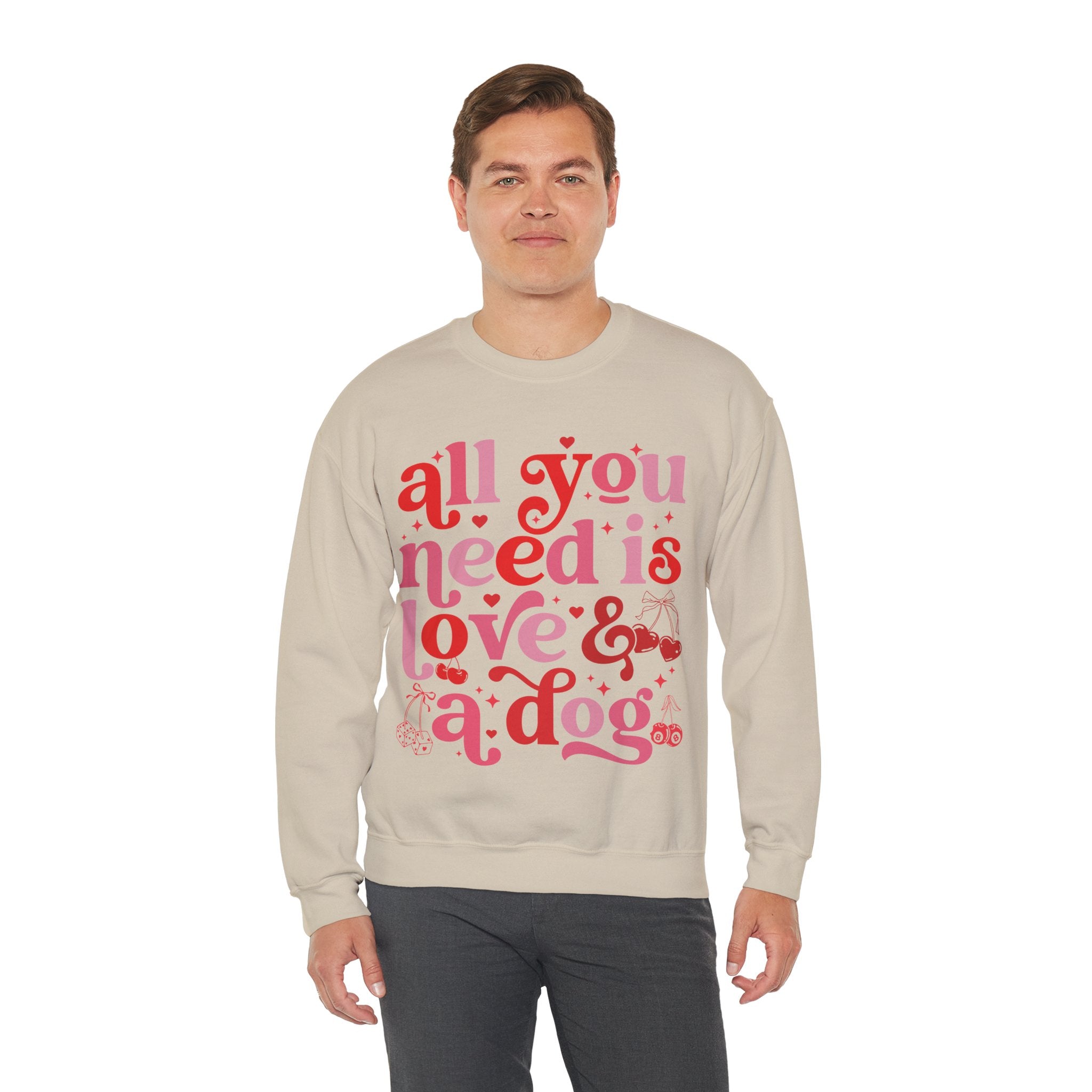 Dog Mom Sweatshirt Valentines, All You Need Is Love Sweatshirt, Womens Dog Lover Shirt, Dog Mama Sweatshirt, All You Need Is Love and a Dog