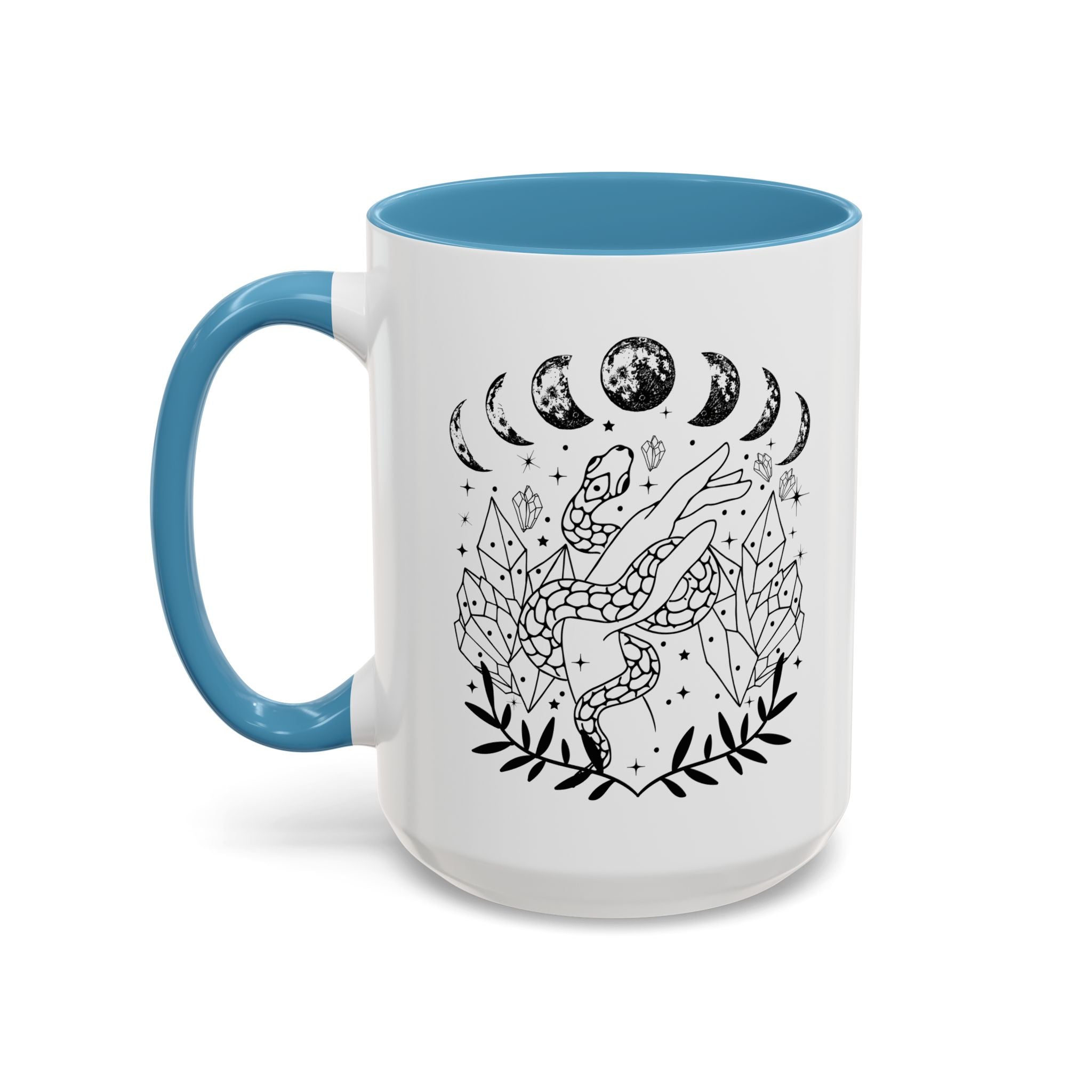 Celestial Snake Coffee Mug, Moon Phase Snake Mug, Coffee Mug, Unique Mystic Coffee Cup