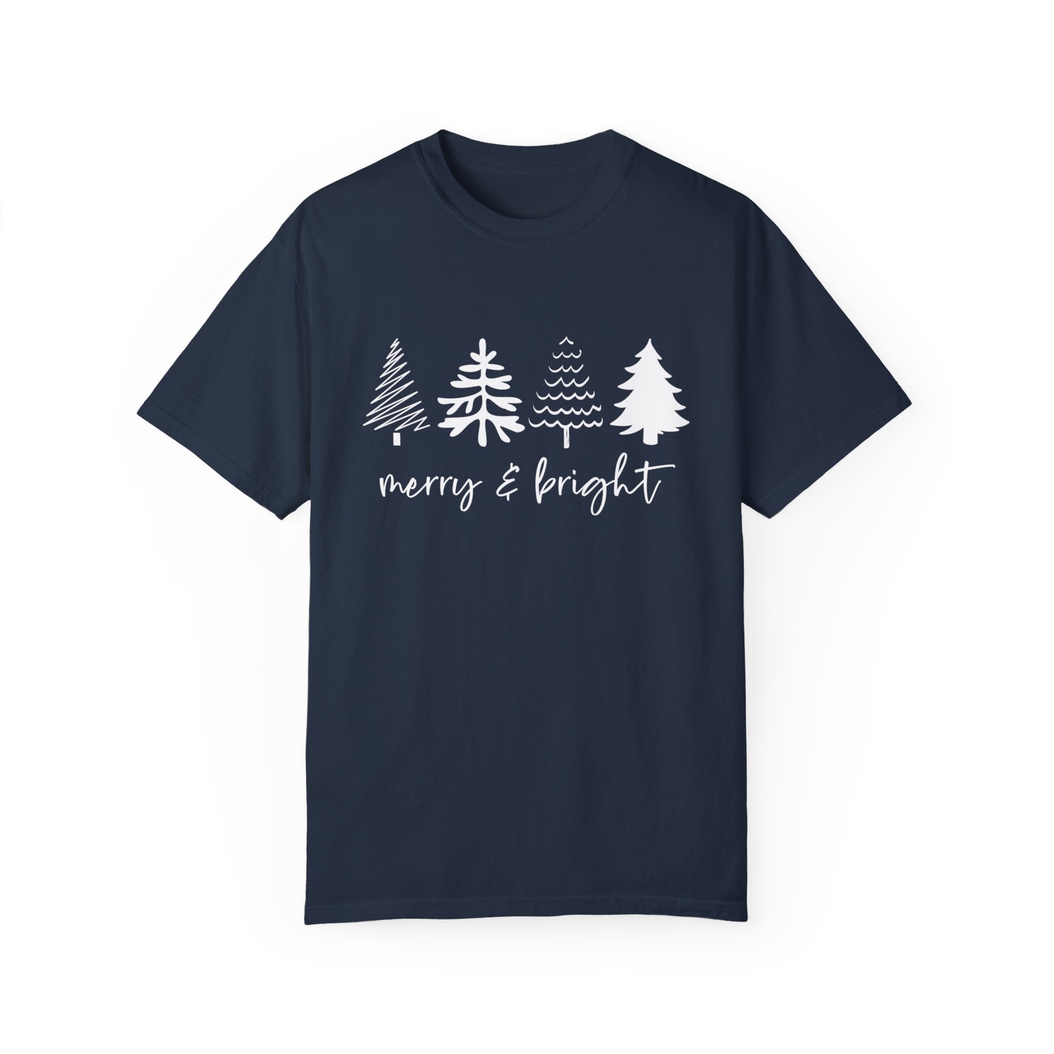 Merry Christmas Tree Shirt, Merry & Bright Christmas Tree Shirt, Womens Christmas Shirt, Cute Christmas Shirt, Holiday Shirt, Pine Tree Shirt