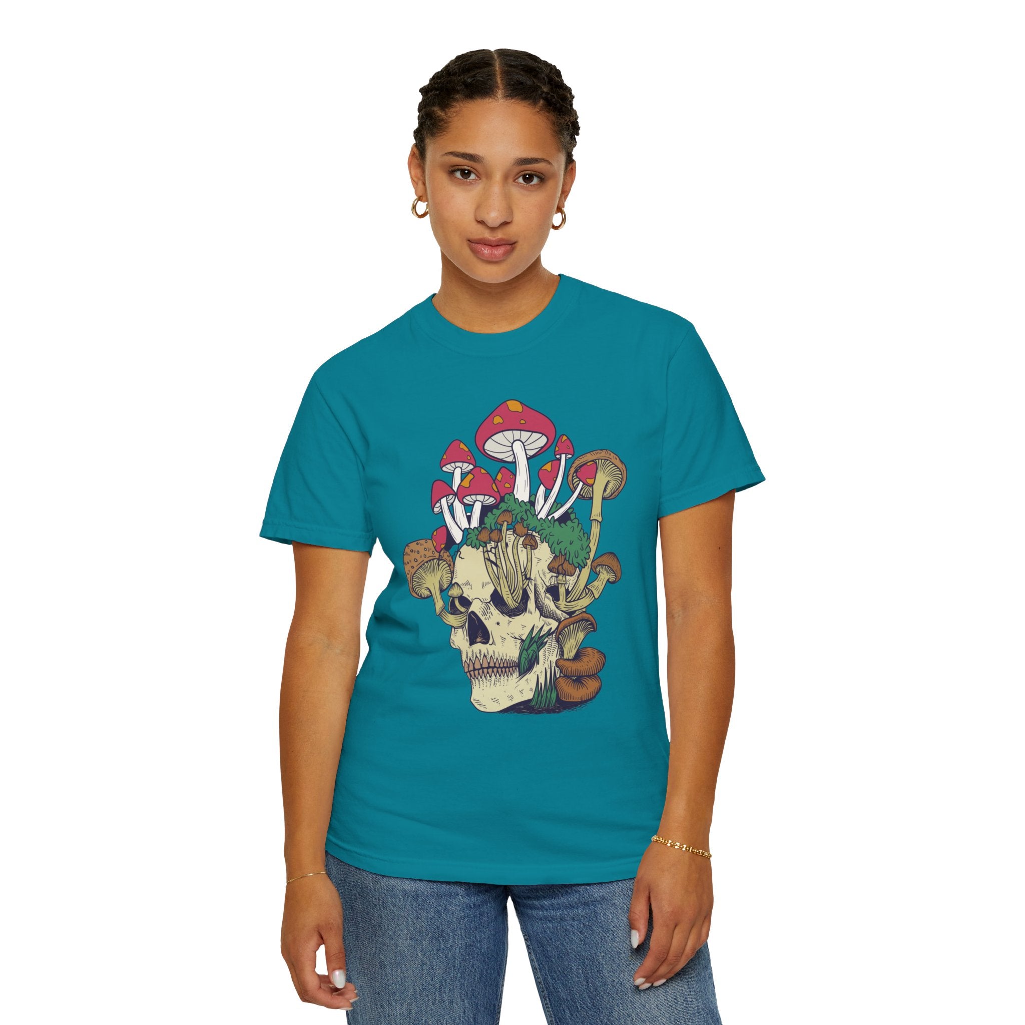 Mushroom Shirt, Skull Shirt, Skeleton Shirt, Mushroom Tshirt, Botanical Shirt, Cottagecore Shirt, Magic Mushroom, Skeleton Crewneck, Gardening Shirt