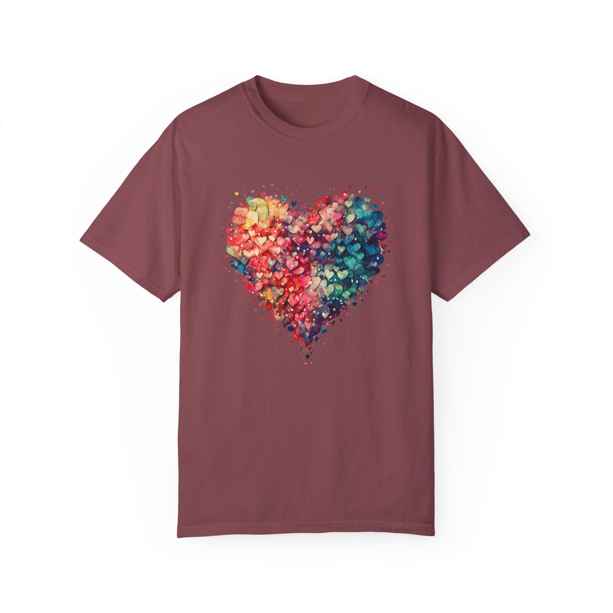 Valentines Watercolor Hearts Shirt, Comfort Color Valentines Day Shirt, Womens Valentines Day Gift, Cute Heart Valentines Love Shirt