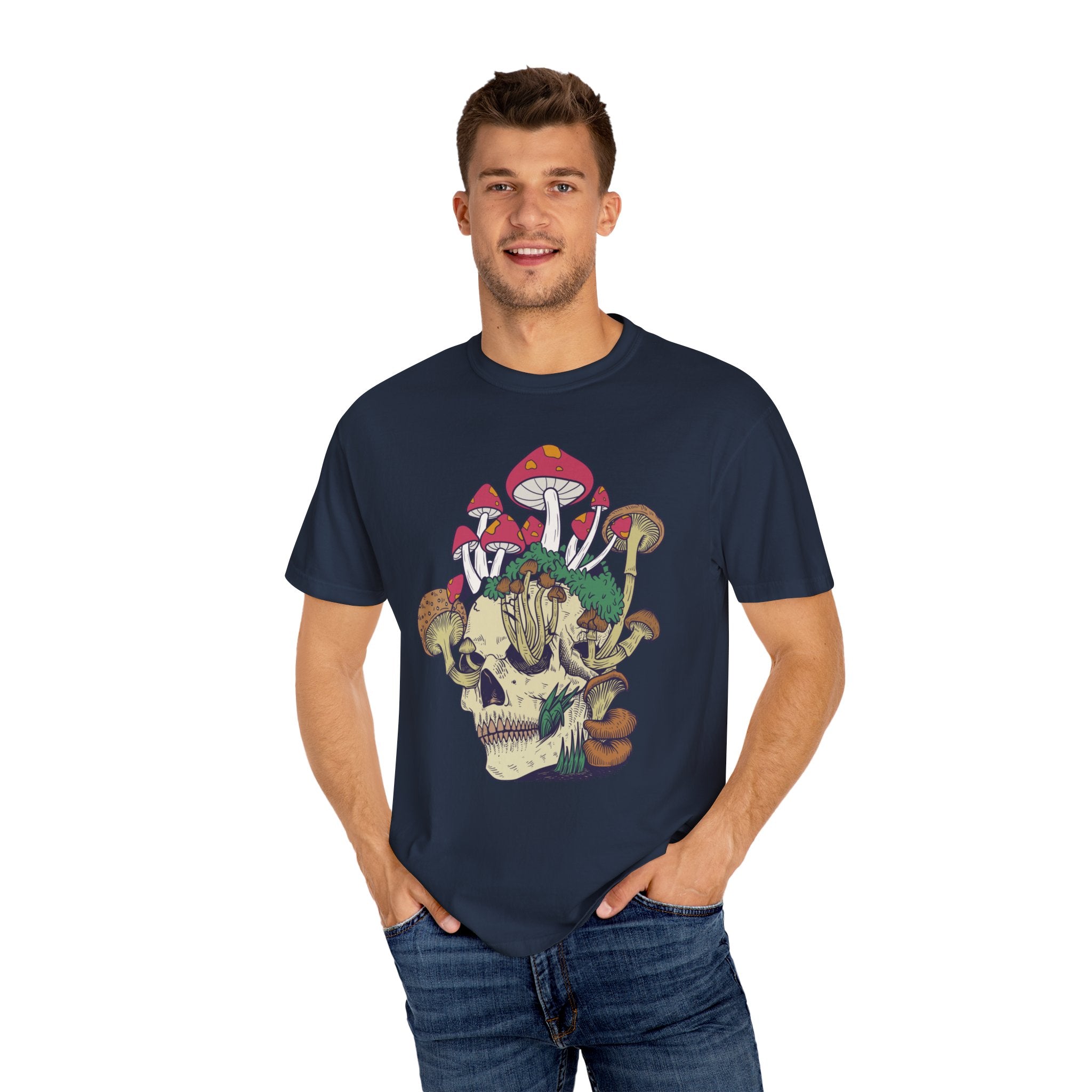 Mushroom Shirt, Skull Shirt, Skeleton Shirt, Mushroom Tshirt, Botanical Shirt, Cottagecore Shirt, Magic Mushroom, Skeleton Crewneck, Gardening Shirt