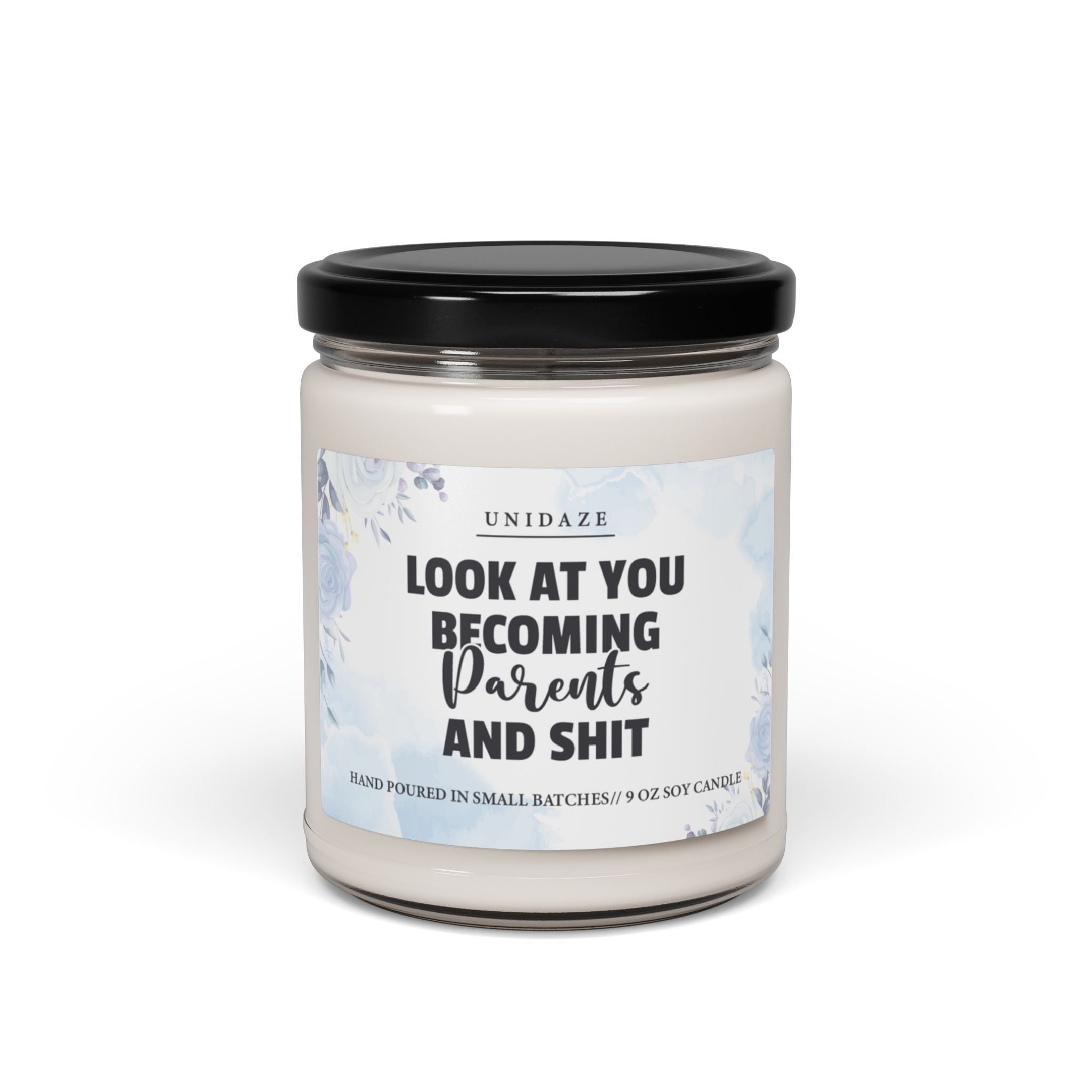 UNIDAZE Look at You Becoming Parents and Shit Candle, New Parents Gift, Funny Baby Shower Gift, First Time Parents Gift, Parents To Be Gift Printify Assembled in the USA Assembled in USA baby shower gift Bio candle gift candle gift box candles cute candle Decor decorative candles Eco-friendly expecting parents gender reveal gift gift for new parents Halloween Holiday Picks Home & Living Home Decor housewarming gift Made in the USA Made in USA new dad mom gift new parent gift parents to be soy wax candle