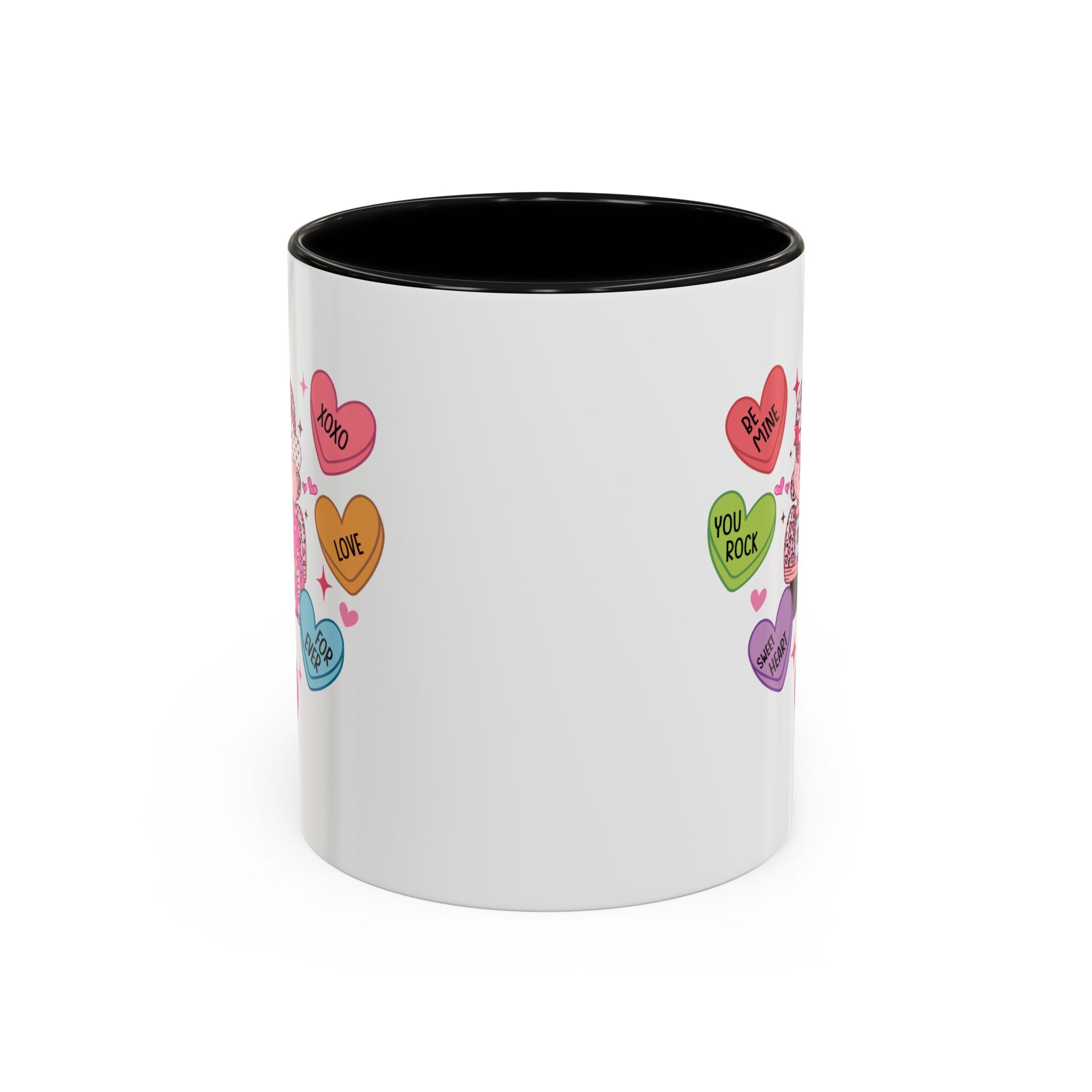 Candy Hearts Coffee Mug, Valentine's Conversation Hearts Mug, Valentines Day Coffee Mug, 15 oz 11 oz Mug, Pink Hearts Coffee Mug, Valentines Kitchen, Gift for Her