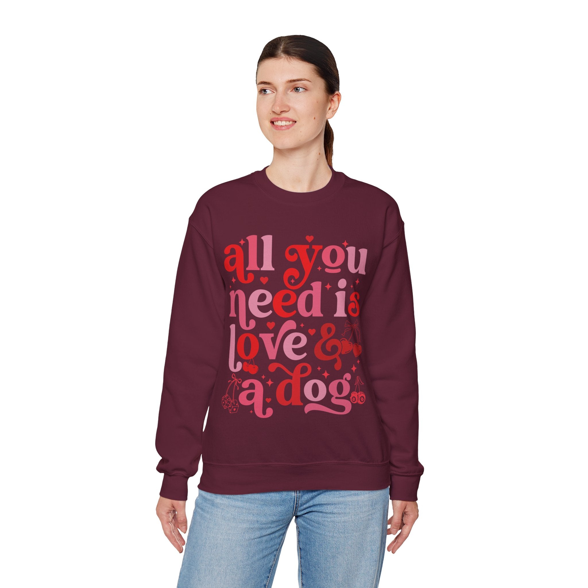 Dog Mom Sweatshirt Valentines, All You Need Is Love Sweatshirt, Womens Dog Lover Shirt, Dog Mama Sweatshirt, All You Need Is Love and a Dog