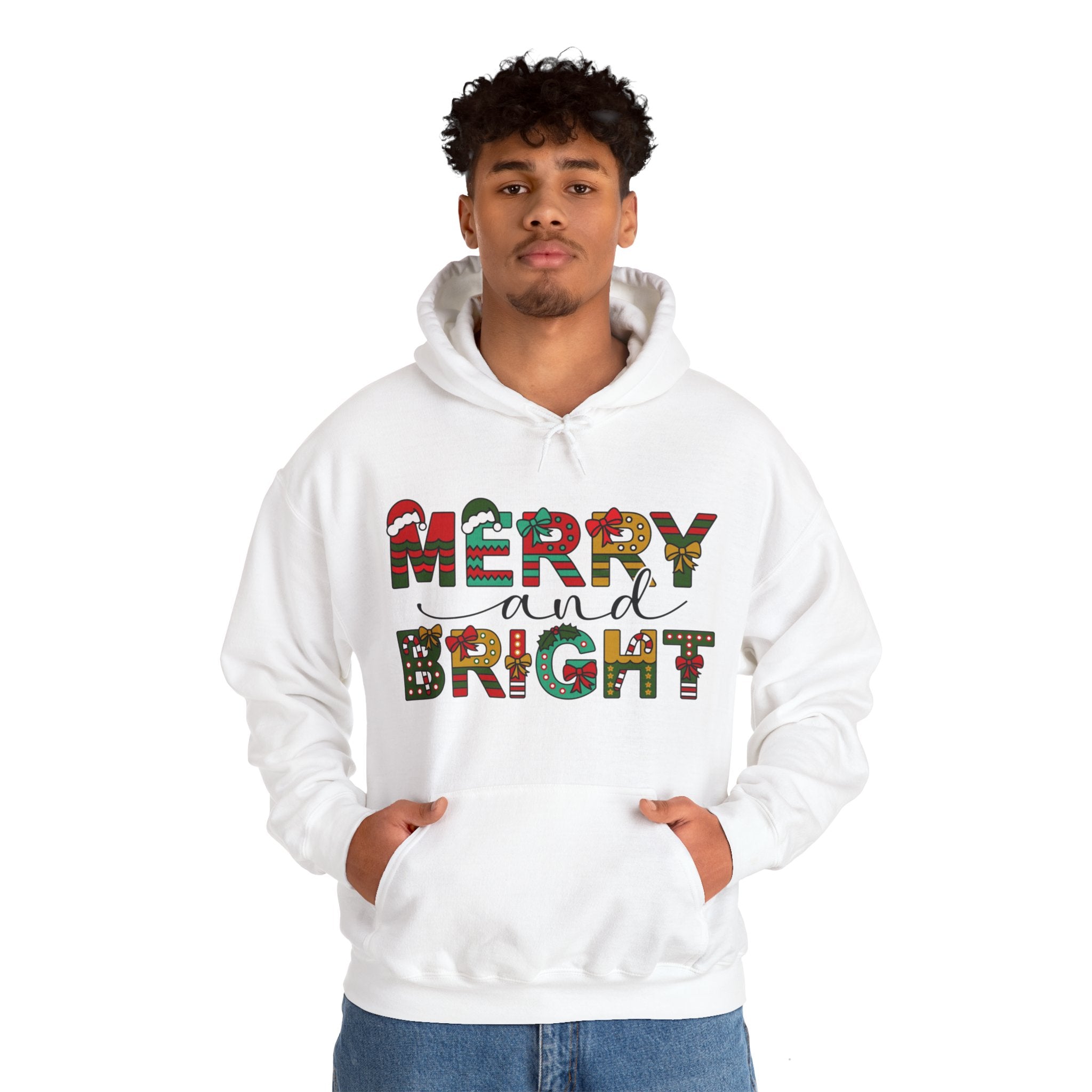 Merry And Bright Hoodie, Christmas Hoodie, Christmas Women Hoodie, Christmas Family Hoodie, Christmas Shirt, Christmas Matching Hoodie