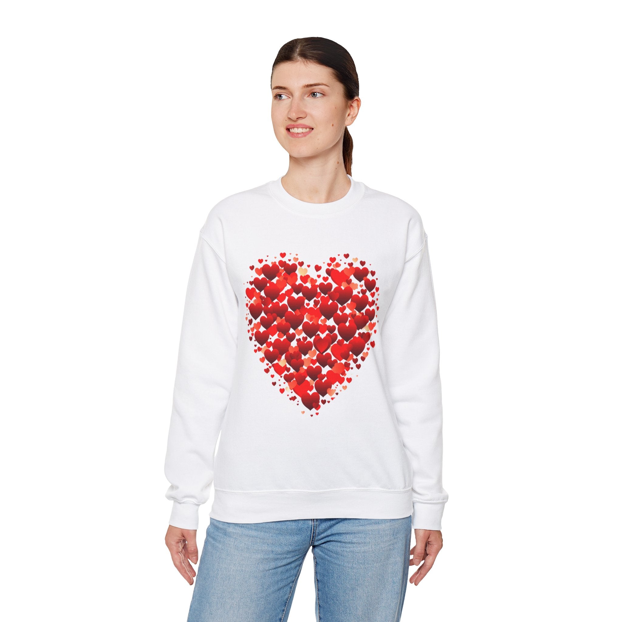 Valentines Day Cute Heart Sweatshirt, Valentines Shirt, Valentines Double Heart Sweatshirt, Red Heart Sweater, Valentines Love Shirt, Love Sweater