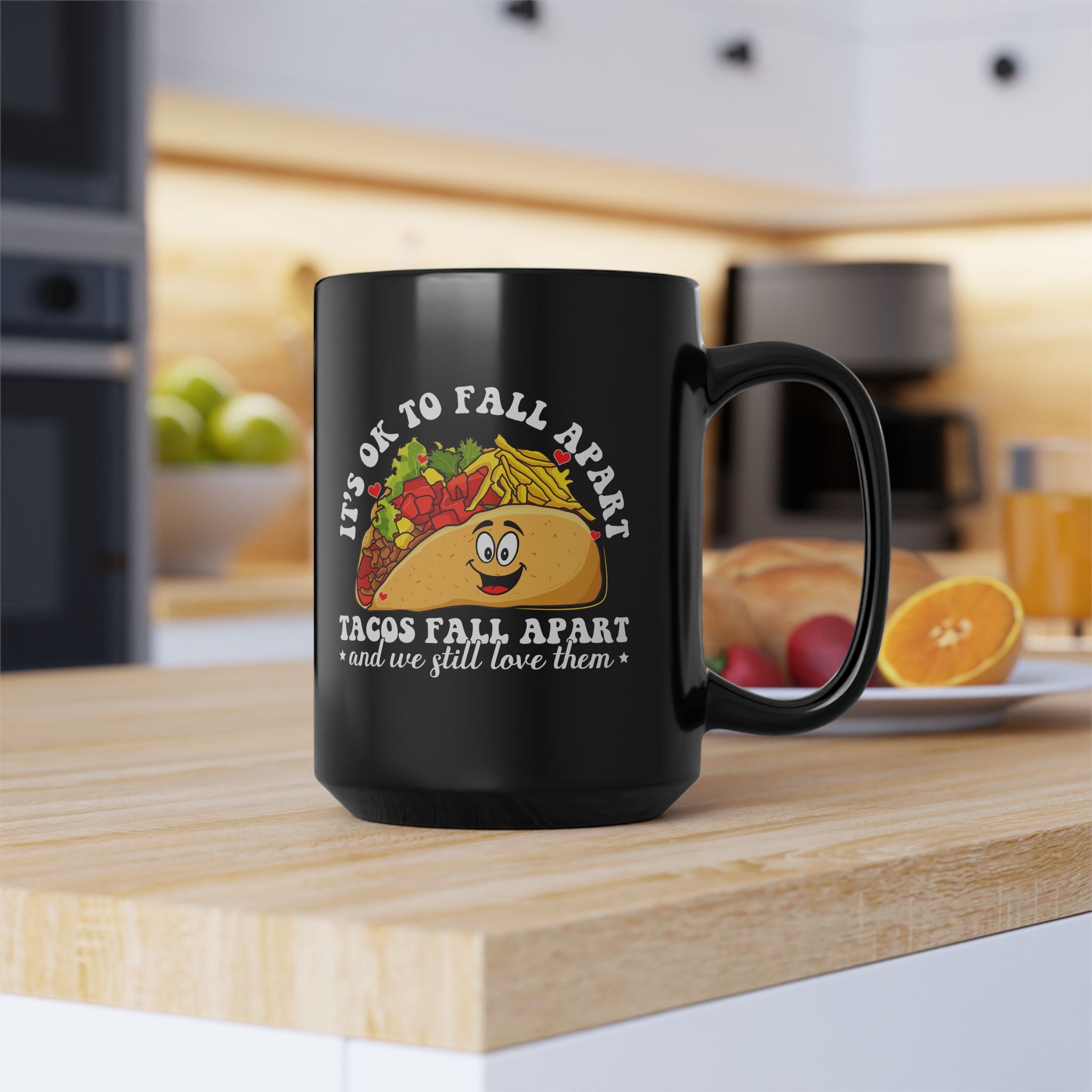 It's ok to fall apart taco Mug, Diversely Human, Mental Health Mug, Awareness Mug, Taco Mug