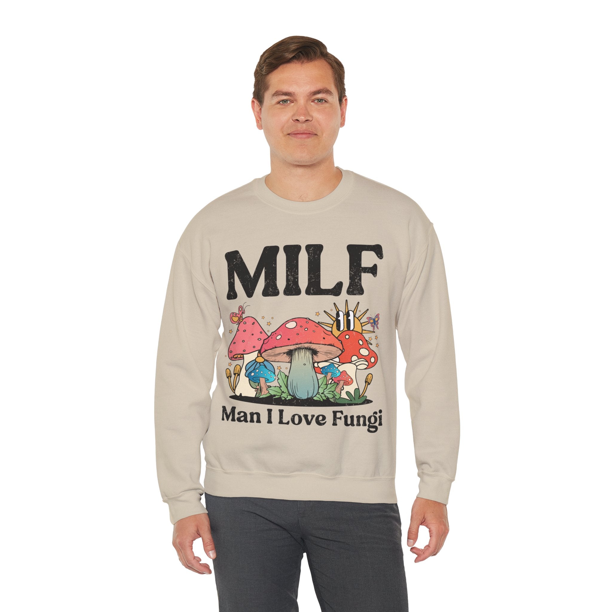 MILF Man I Love Fungi Sweatshirt, Retro Mushroom Shirt, Goblincore Sweatshirt, Cottagecore Sweater, Nature Lover Gift, Mycologist T-Shirt