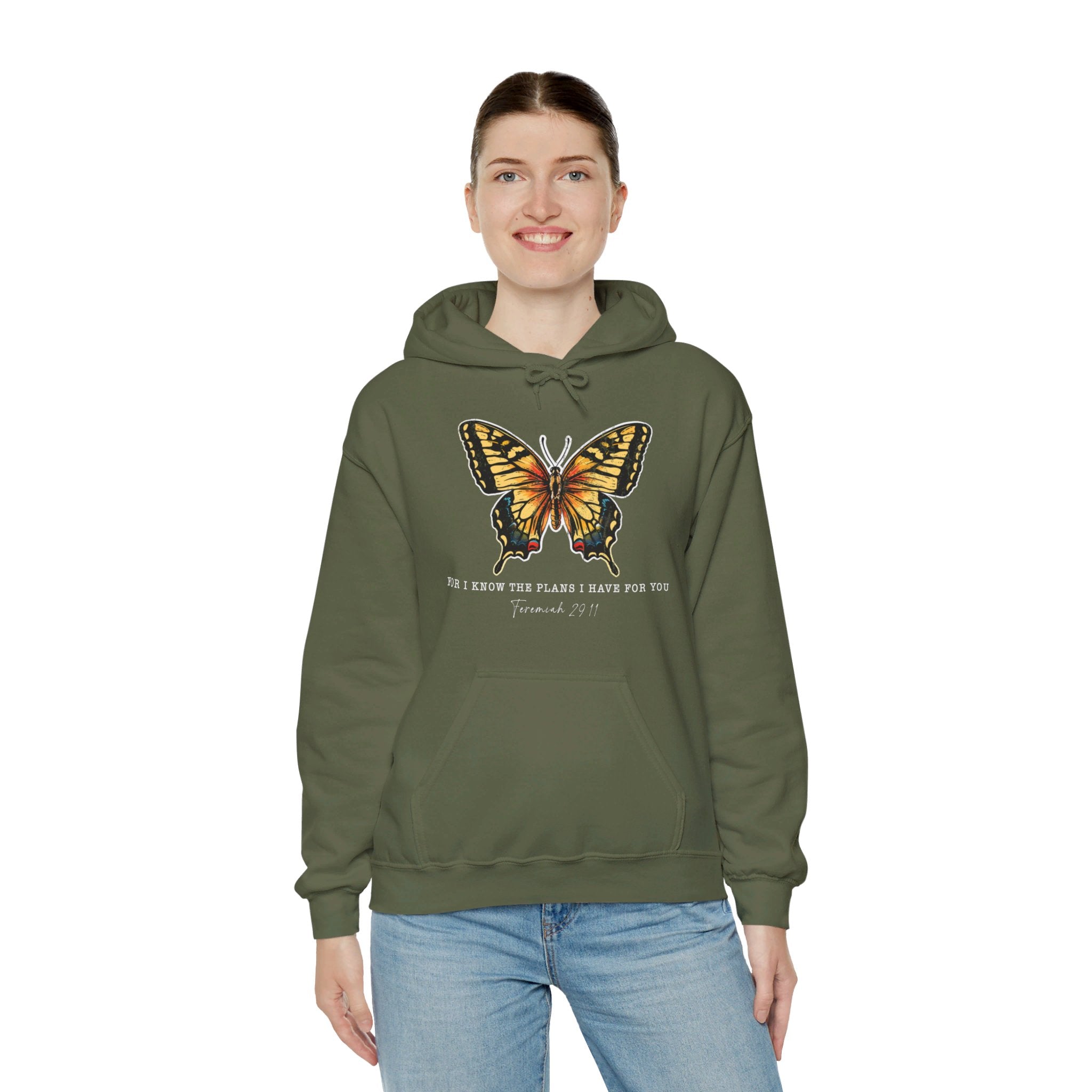 For I Know the Plans I Have For You, Butterfly Bible Verse Hoodie, Jeremiah 29:11, Religious Shirt, Fall Shirt, Butterfly Graphic