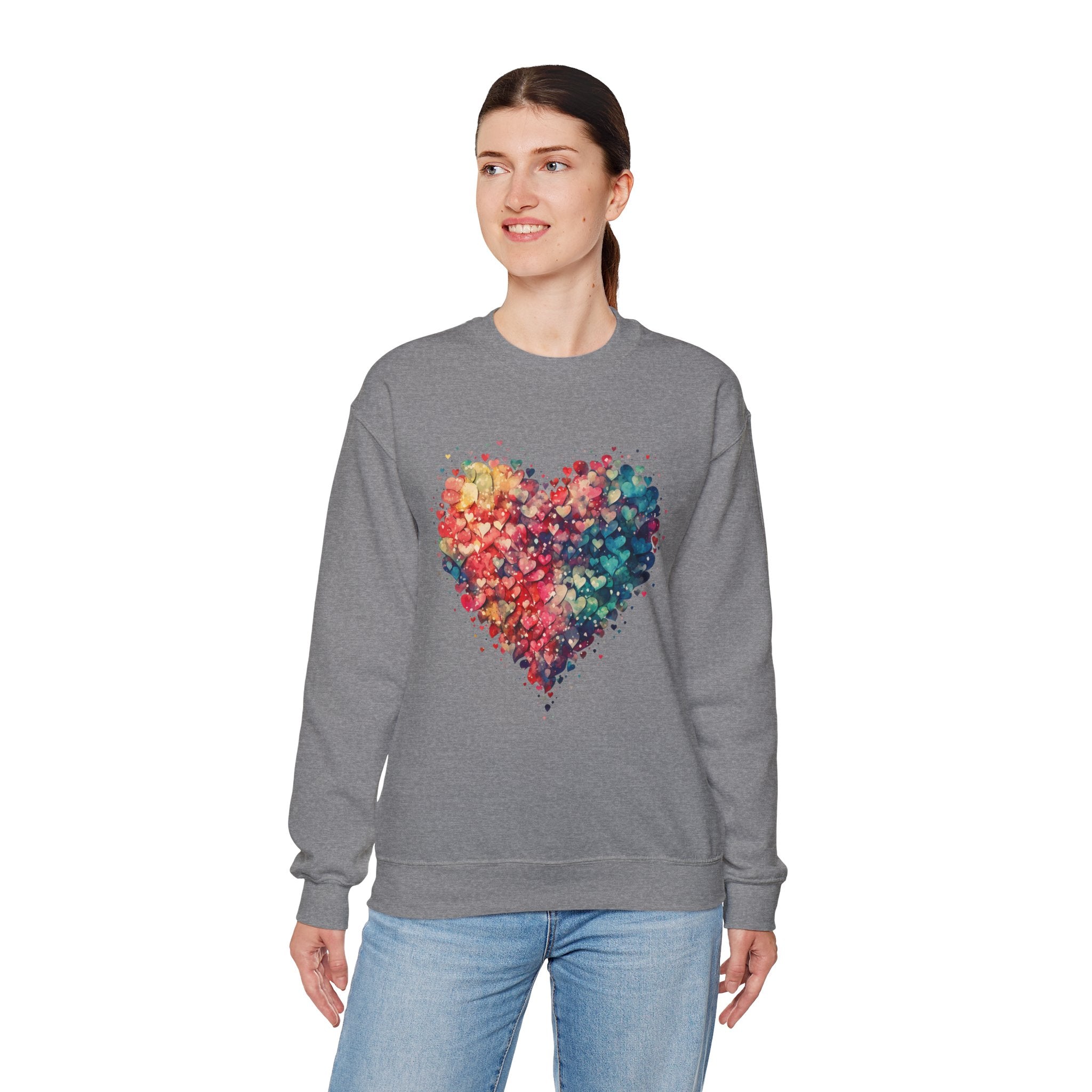 Valentines Watercolor Hearts Sweatshirt, Valentines Day Shirt, Cute Heart Sweatshirt, Trendy Valentine Love Shirt, Mother's day gift