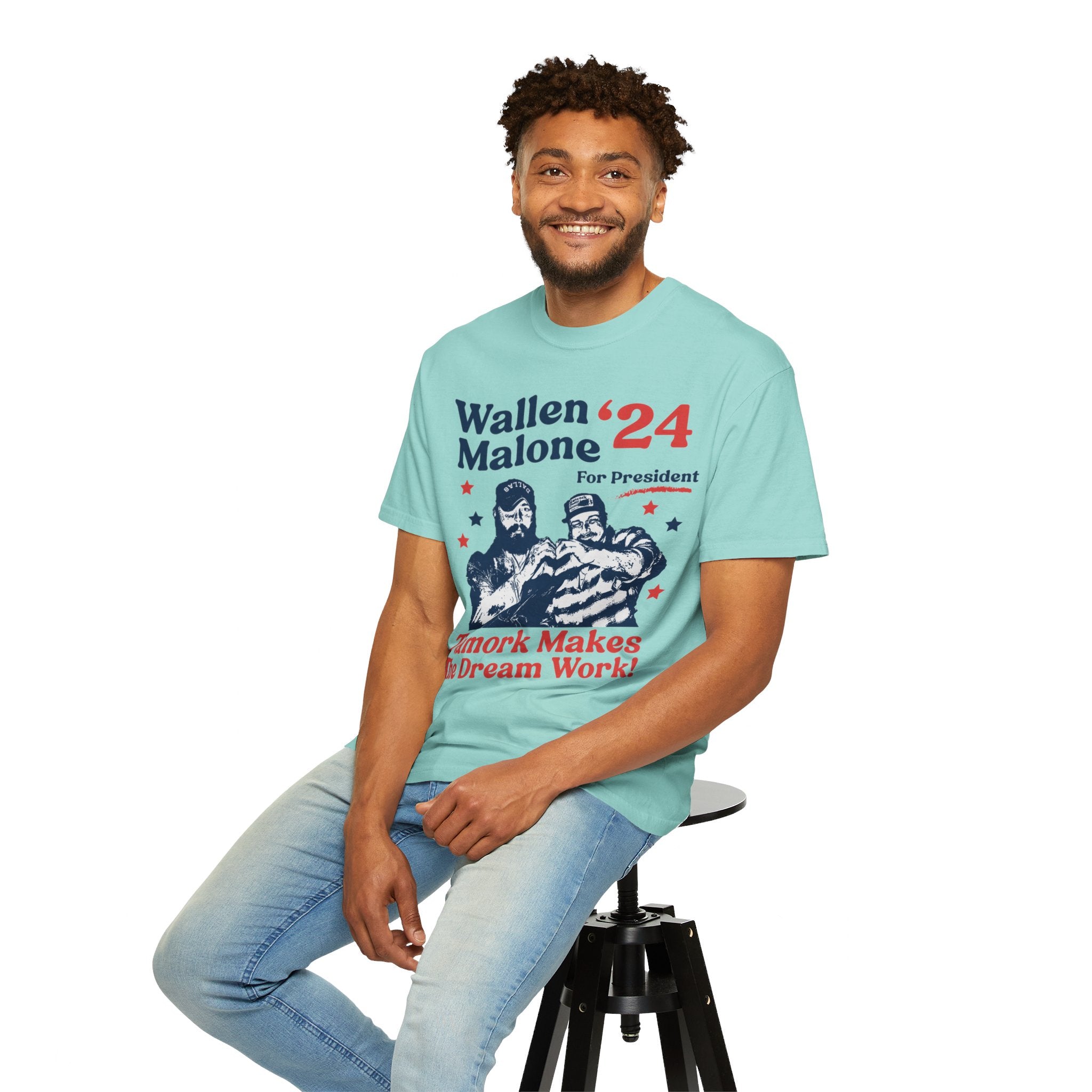 Wallen Malone 2024 For President, Funny '24 Election Graphic Tee, Vintage Inspired Humor Concert Music T-Shirt, Had Some Help