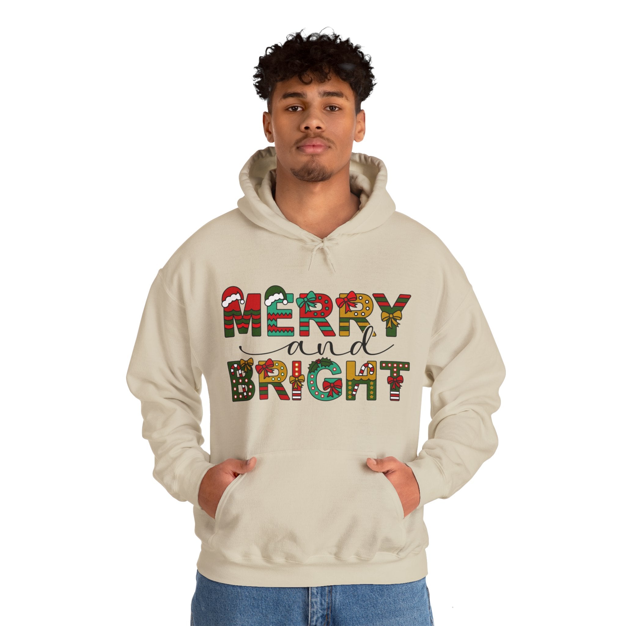 Merry And Bright Hoodie, Christmas Hoodie, Christmas Women Hoodie, Christmas Family Hoodie, Christmas Shirt, Christmas Matching Hoodie