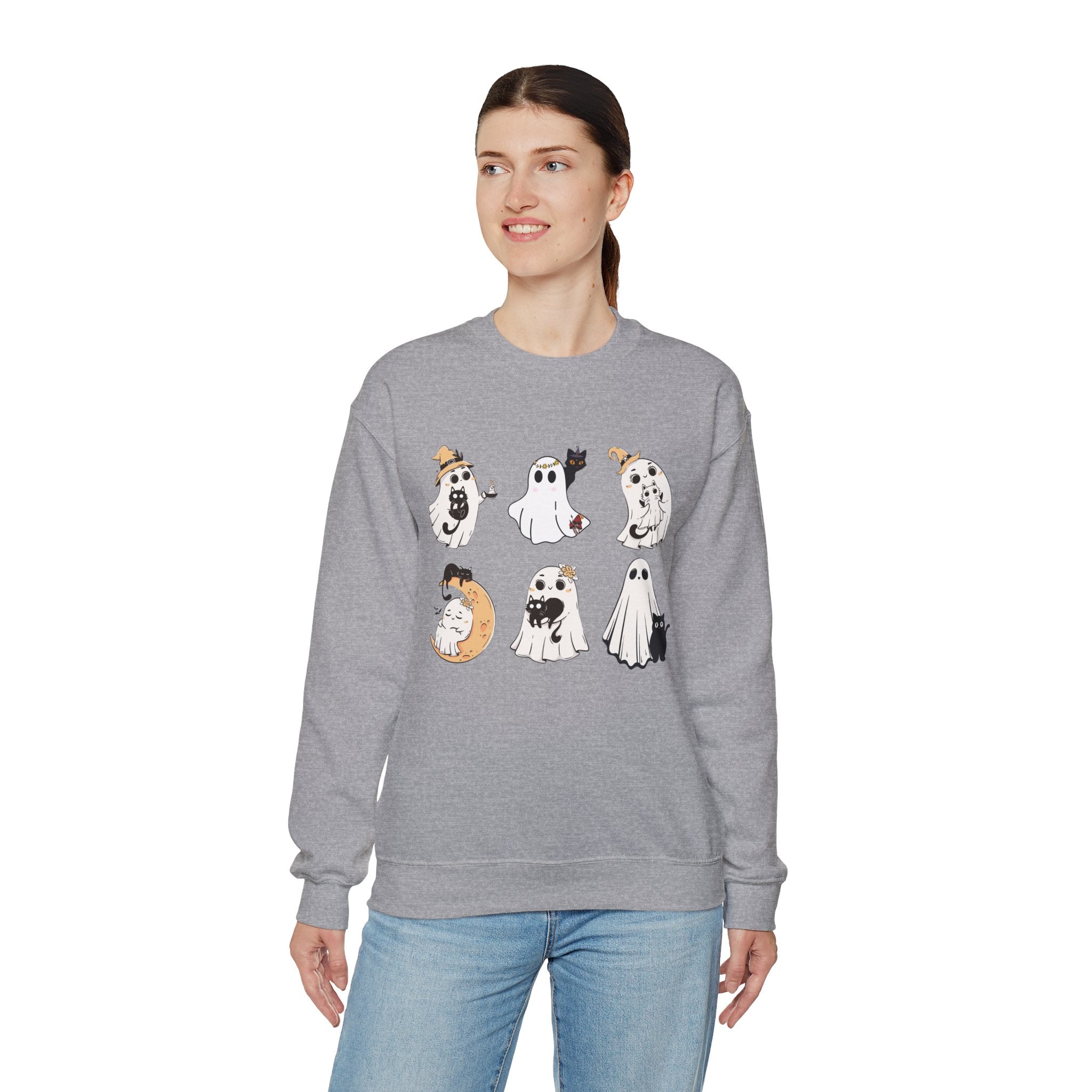 Ghost Cat Sweatshirt, Cat Halloween Shirt, Cat Ghost T-Shirt, Cat Lover Tshirt, Spooky Season Shirt, Halloween Sweater,Trendy Halloween Gift