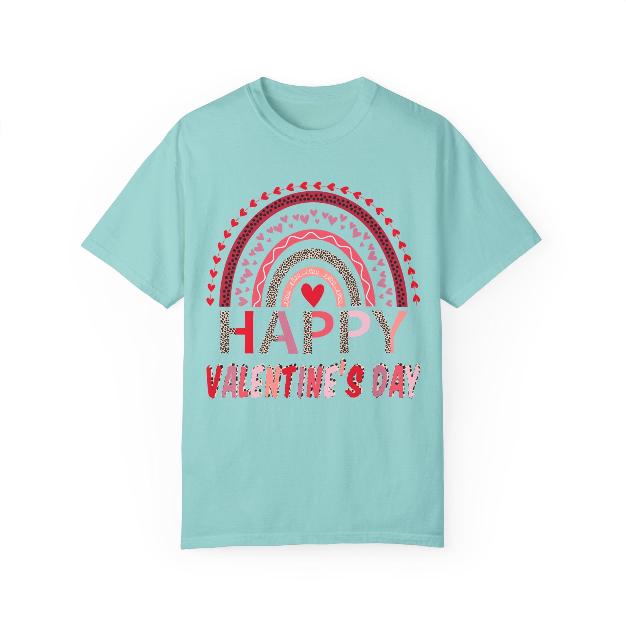Leopard Rainbow Valentines Day Shirt, Happy Valentines Day Tshirt, Valentines Shirt, Gift for Couples Shirt, Couple Matching Shirt, Leopard Tee