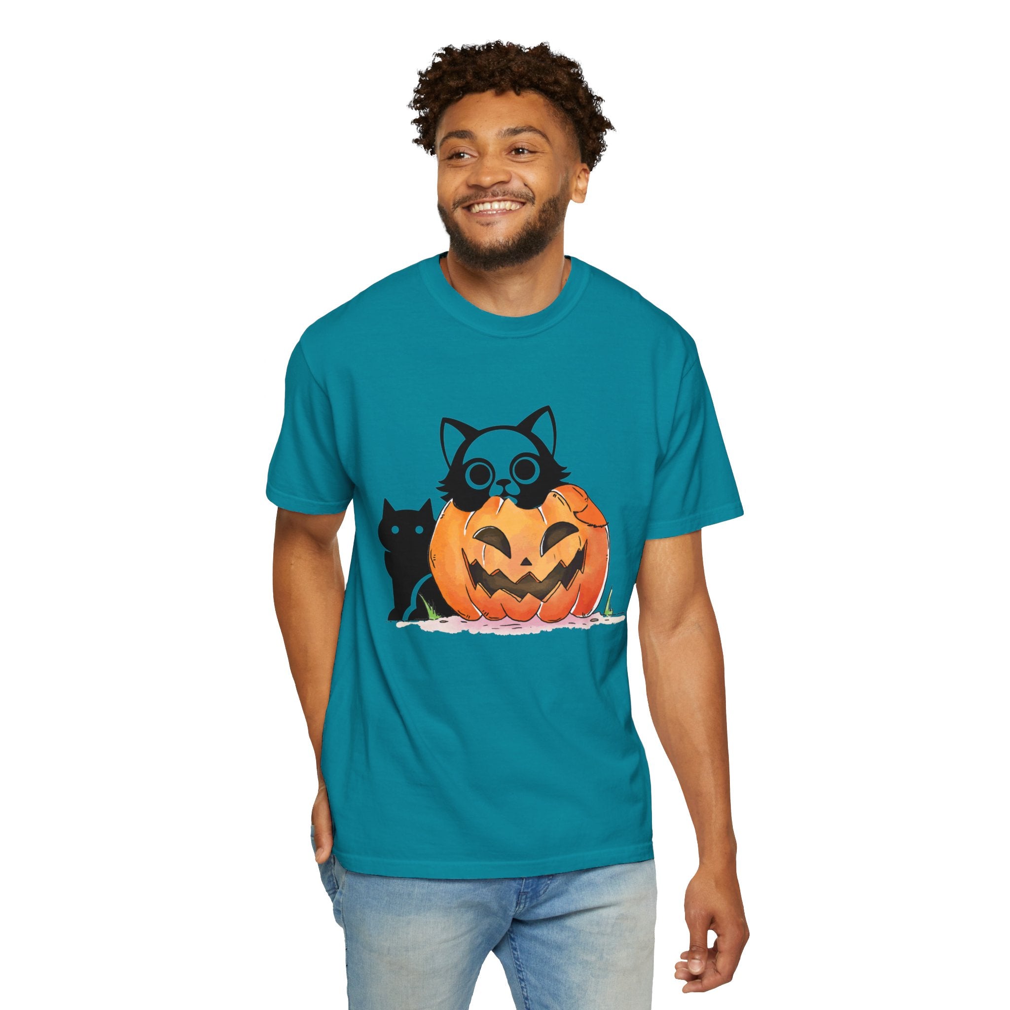 Vintage 90s Cat Halloween Shirt, Retro Halloween Shirt, Spooky Season Tee, Pumpkin Shirt, Halloween Shirt, Vintage Halloween Shirt