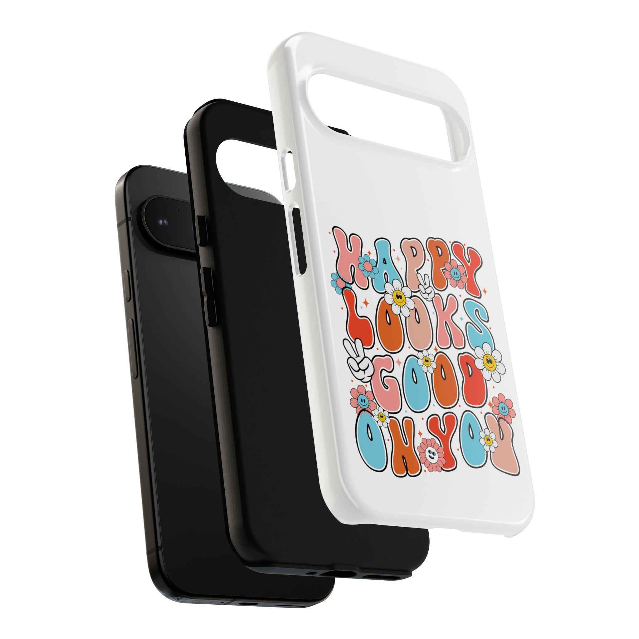 Happy Looks Good on You Phone Case, Mental Health Phone Case, Inspirational Phone Case, Therapist Gift, Depression Phone Case, iPhone, Google Pixel & Samsung Galaxy