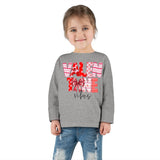 Valentine Vibes Toddler Long Sleeve, Coquette Valentine Vibes Kids T-shirt, Valentine's Day Toddler Tee, Gift For Her Him