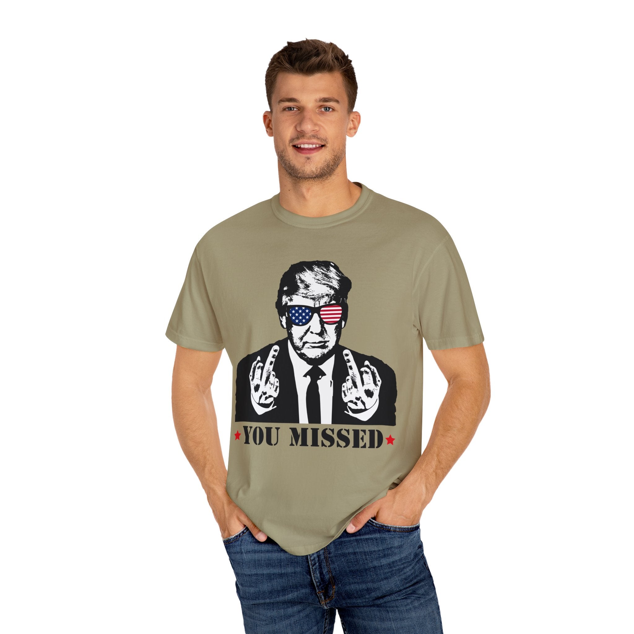 Trump Shirt, You Missed Trump Shirt, Assassination Attempt Trump T-Shirt, Middle Fingers Trump Tee, Presidential Election, Stand With Trump