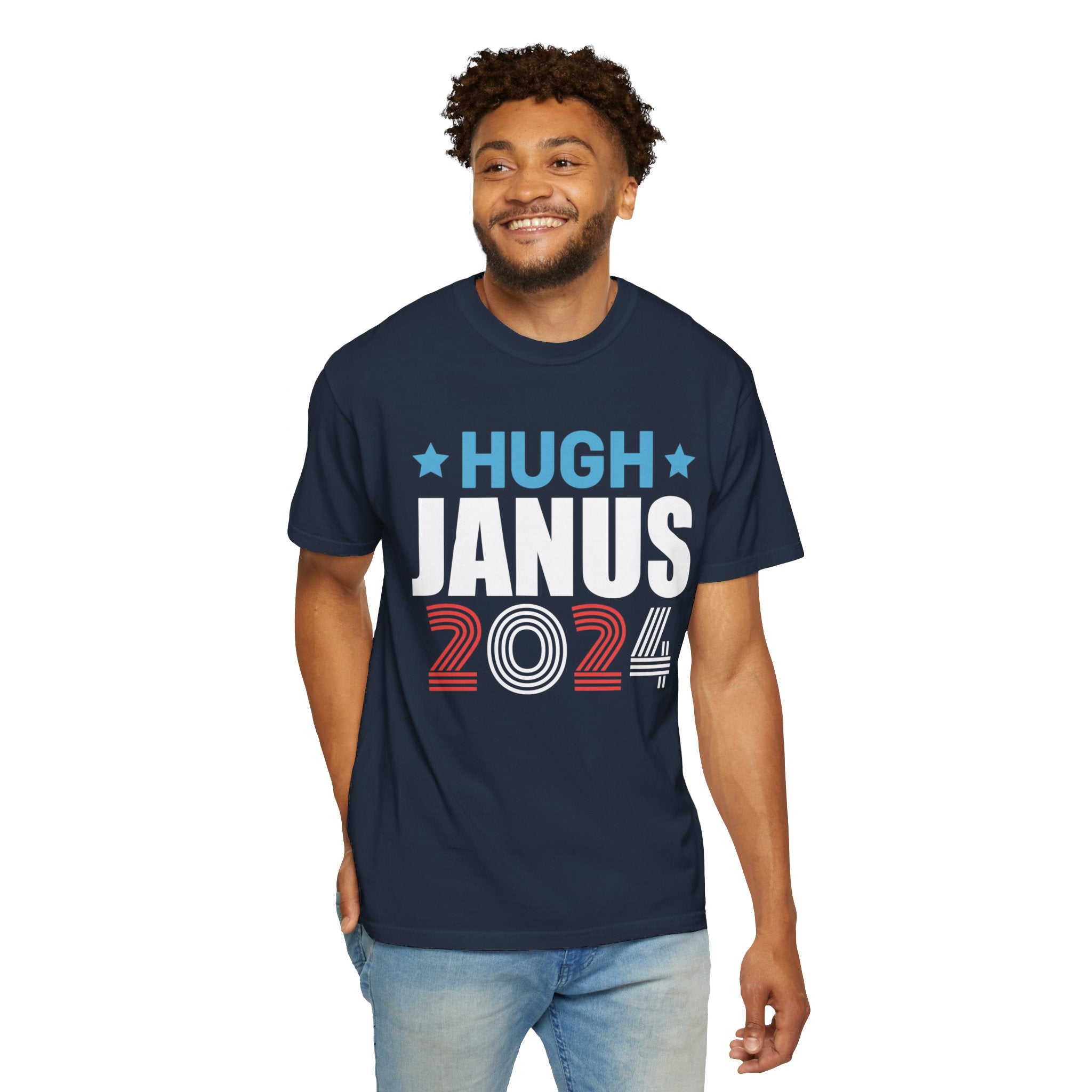 UNIDAZE Hugh Janus Hilarious Funny Political Unisex T-shirt Printify 2024 election tee 4th of july gift tee american politics barry mccockiner Cotton Crew neck dad gift DTG enorma scox funny election shirt funny political funny politics hilarious political hugh janus Men's Clothing offensive shirts Oversized political humor T-shirts TikTok Unisex usa political shirts Women's Clothing