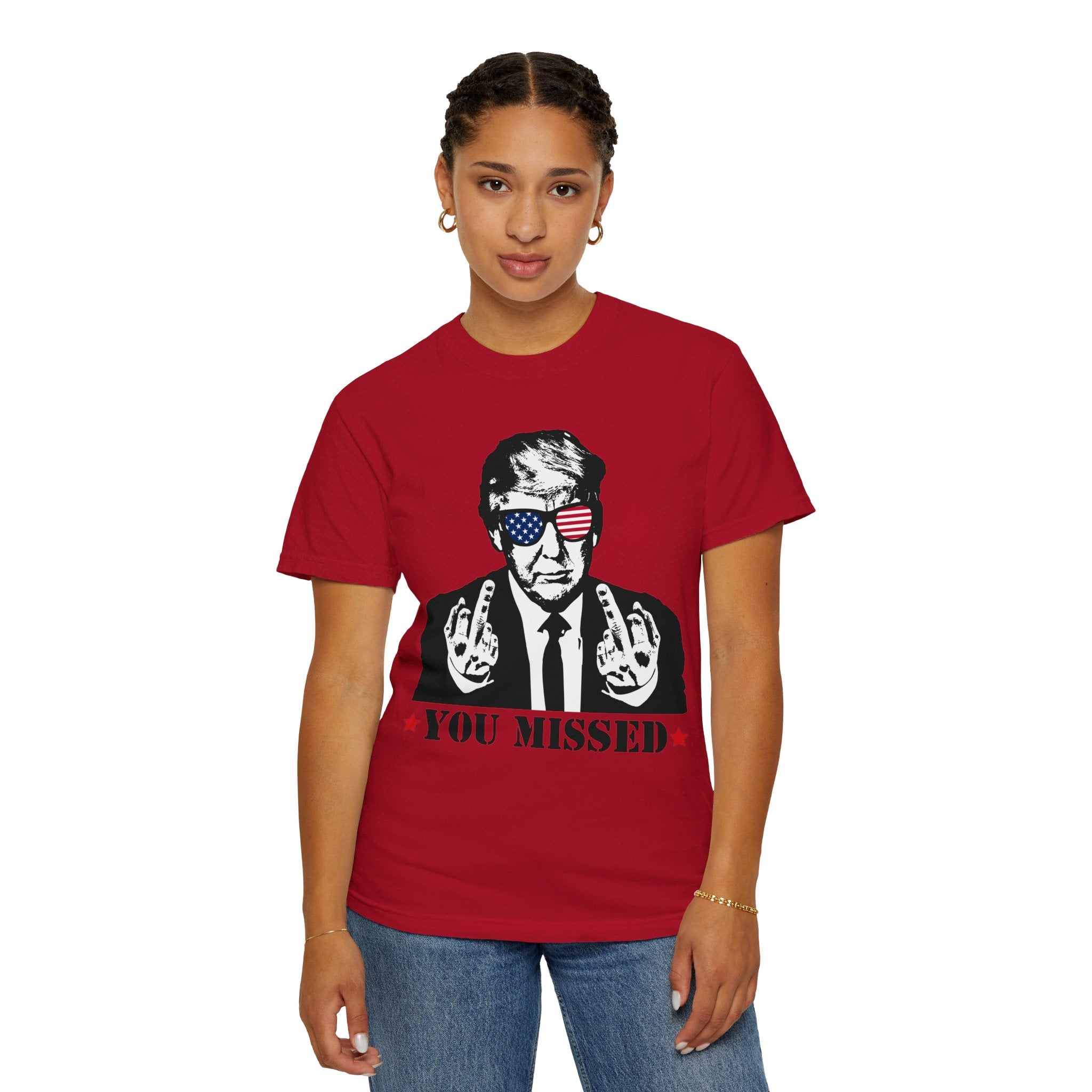 Trump Shirt, You Missed Trump Shirt, Assassination Attempt Trump T-Shirt, Middle Fingers Trump Tee, Presidential Election, Stand With Trump