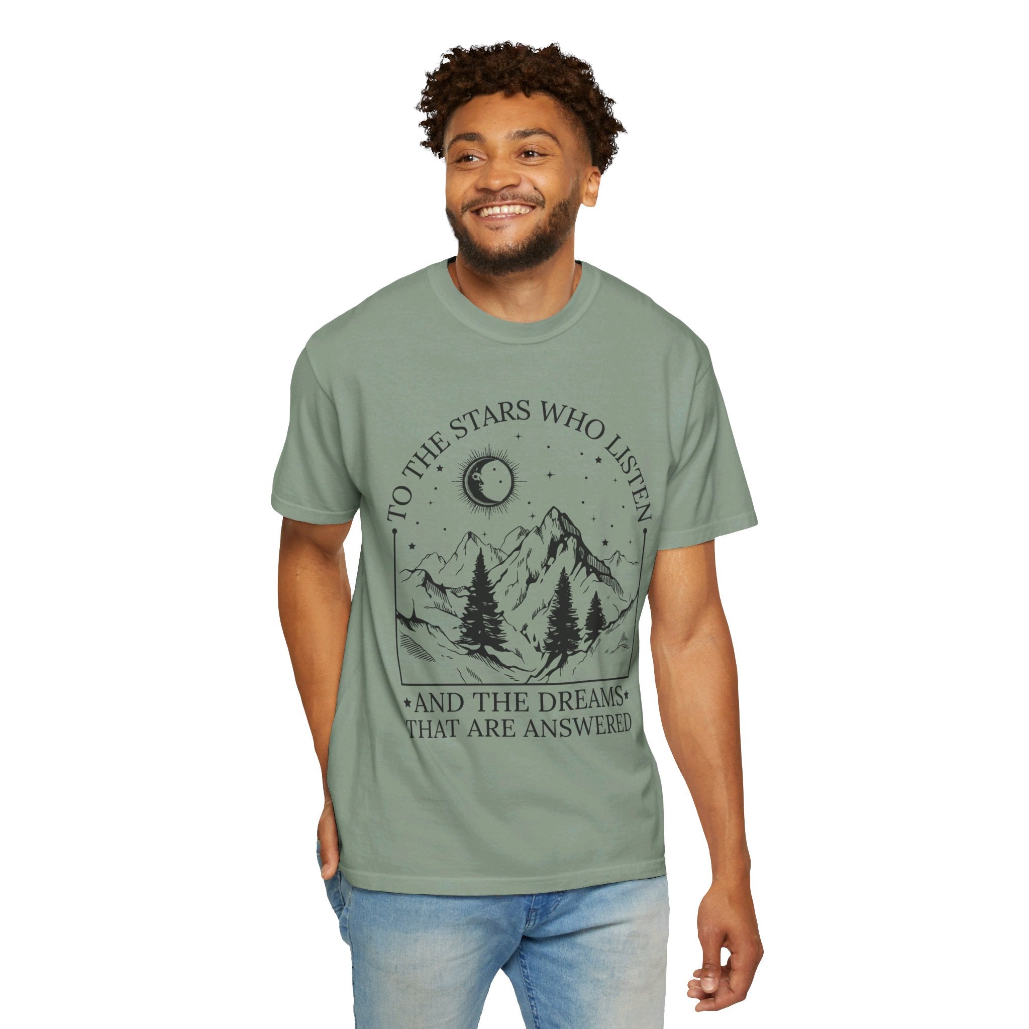 To The Stars Who Listen and the Dreams that are Answered T Shirt, City of Starlight Shirt, Night Court Shirt, Mountain and Stars Tee