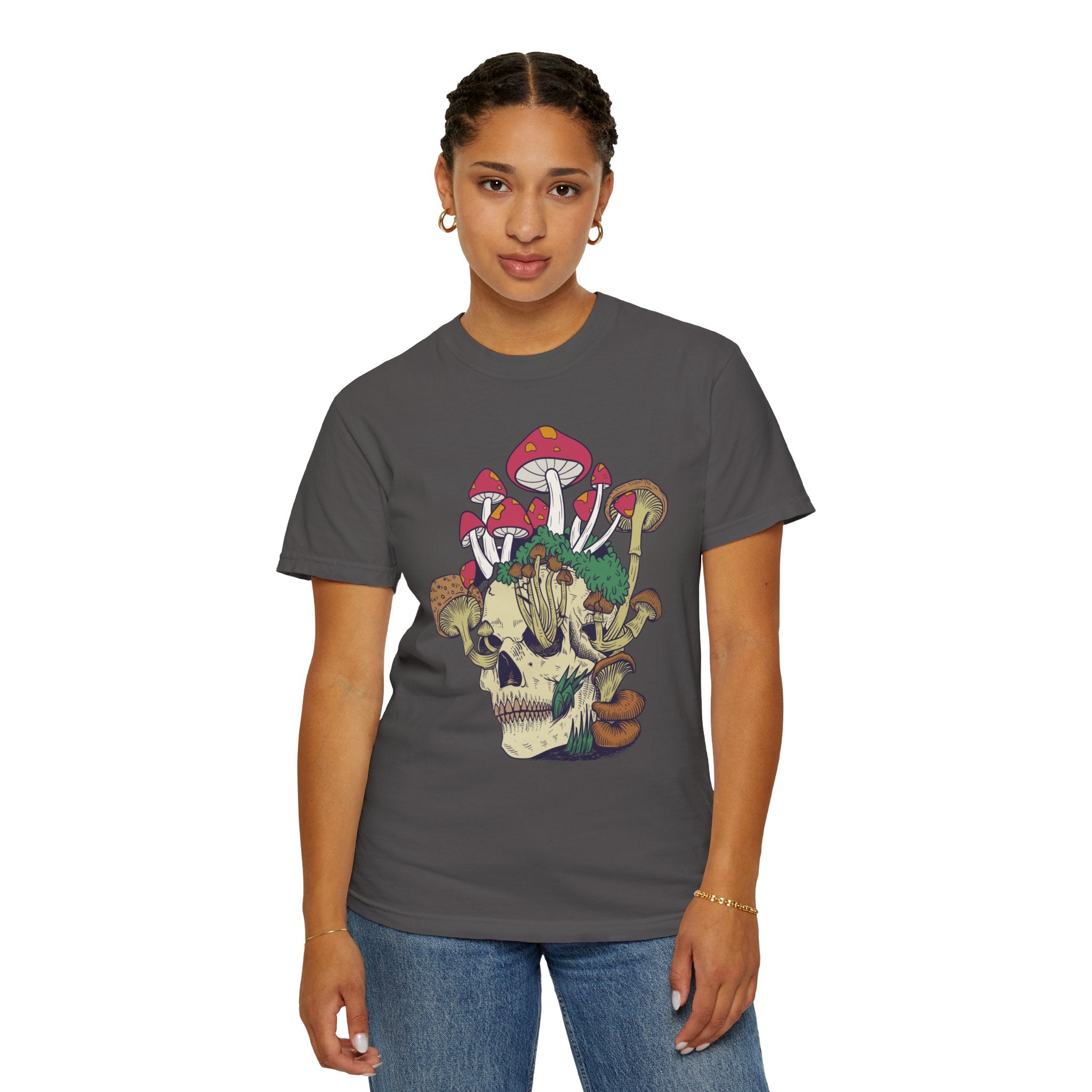 Mushroom Shirt, Skull Shirt, Skeleton Shirt, Mushroom Tshirt, Botanical Shirt, Cottagecore Shirt, Magic Mushroom, Skeleton Crewneck, Gardening Shirt