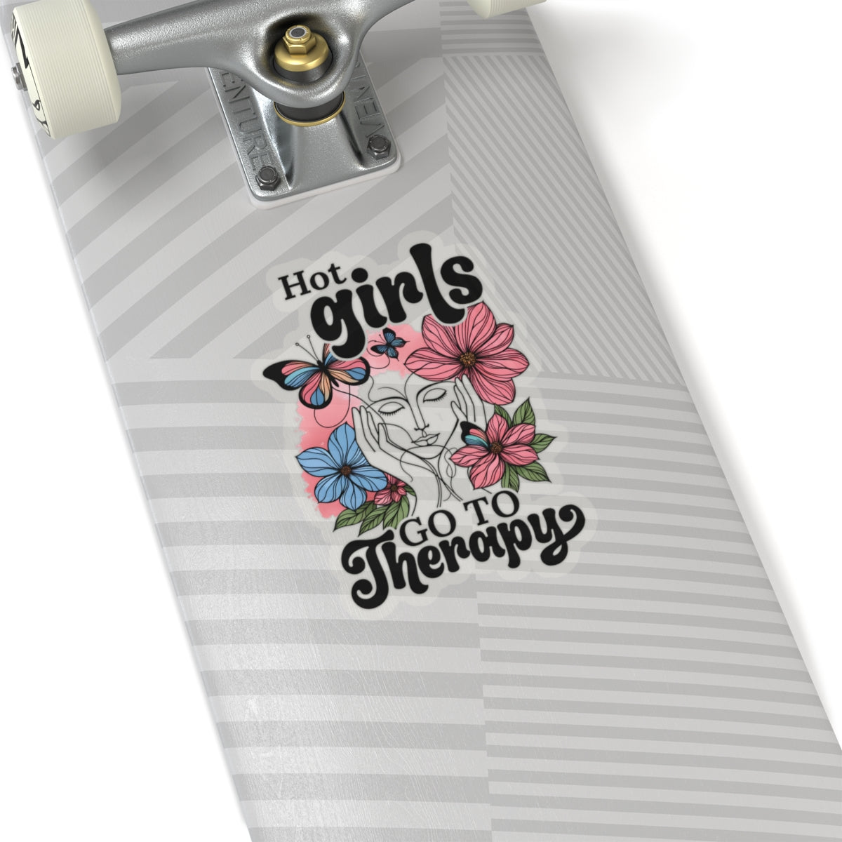 Hot Girls Go to Therapy Kiss-Cut Stickers, Therapist Waterproof Sticker, Mental Health Awareness Stickers, Counselor Gift
