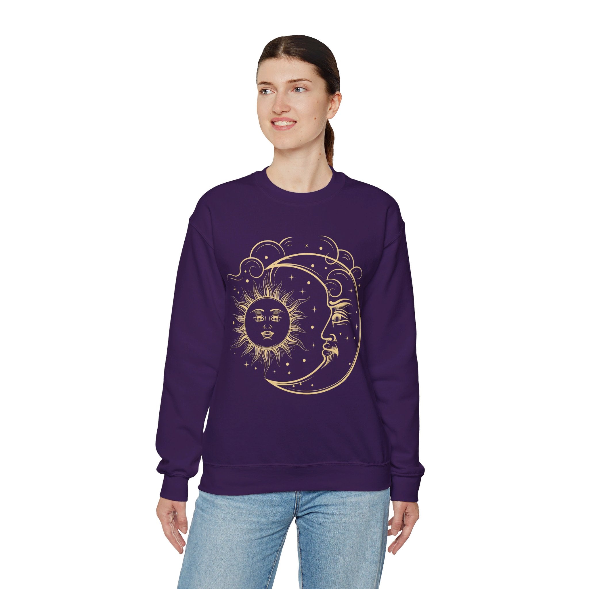 Sun and Moon Crewneck, Celestial Sweatshirt, Boho Sun and Moon Shirt, Hippie Hoodie, Retro Shirt, Vintage Style