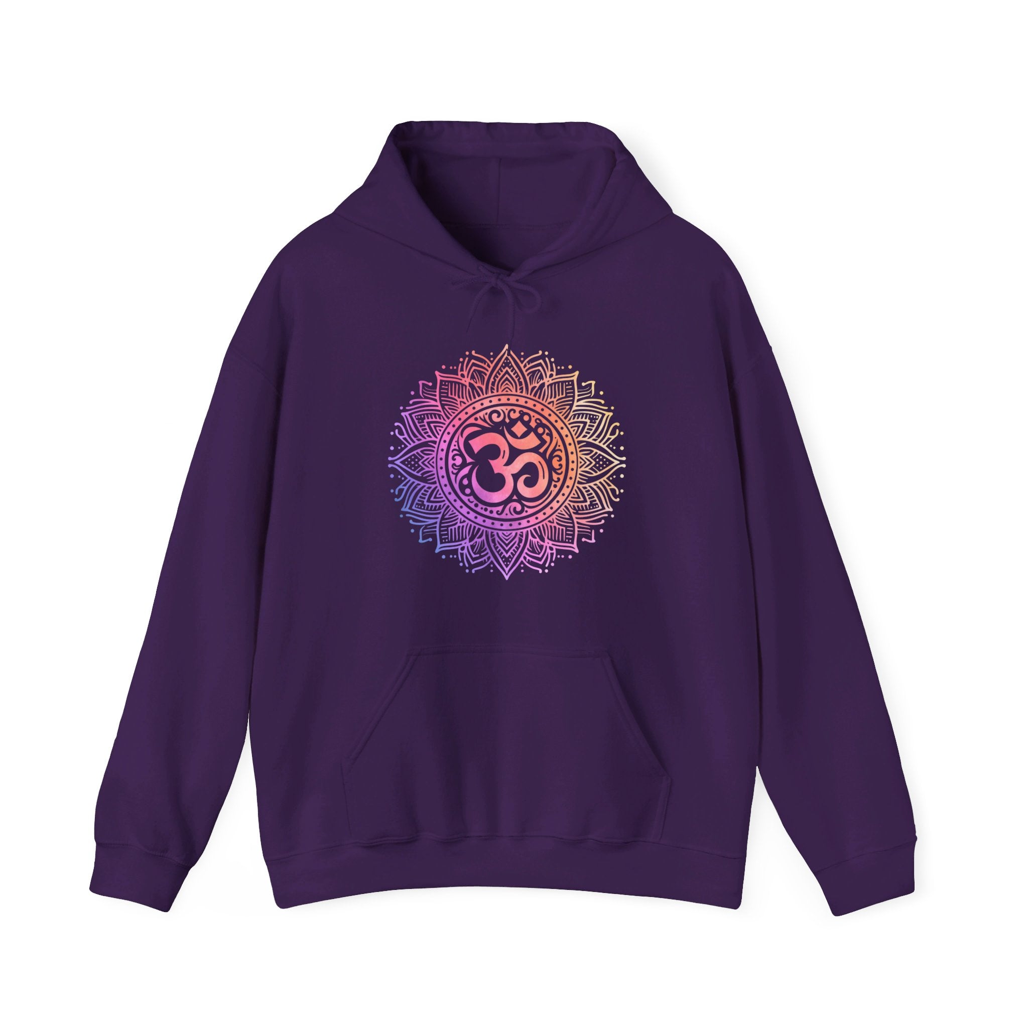 Sri Ohm Mandala Hoodie Om Yoga Meditation Spiritual Shirt Sacred Geometry Boho Unisex Hooded Flleece Sweatshirt