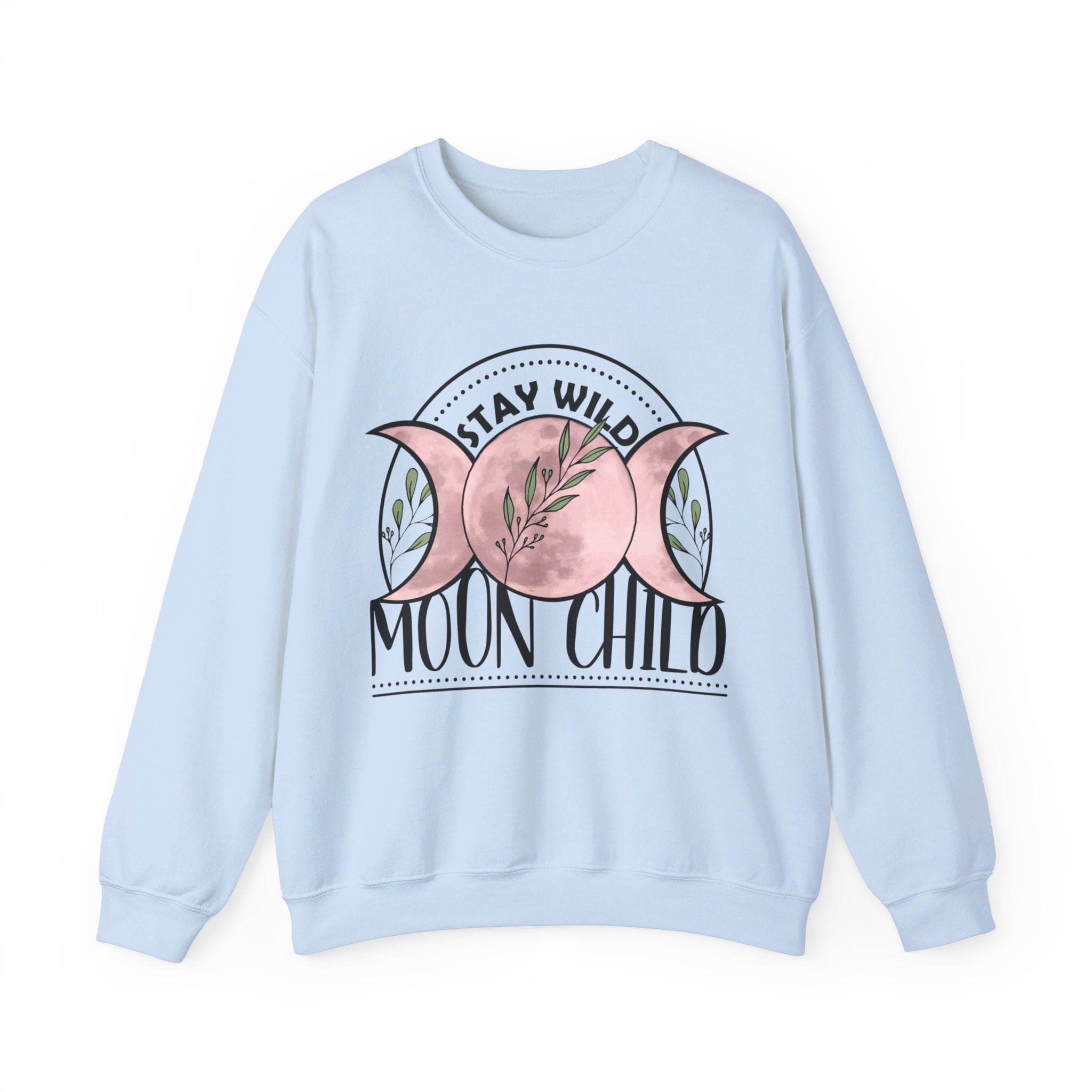 Stay Wild Moon Child Sweatshirt, Celestial Floral Moon Tee, Hippie Shirt, Mystical Boho Shirt, Moon Child Gifts Tee