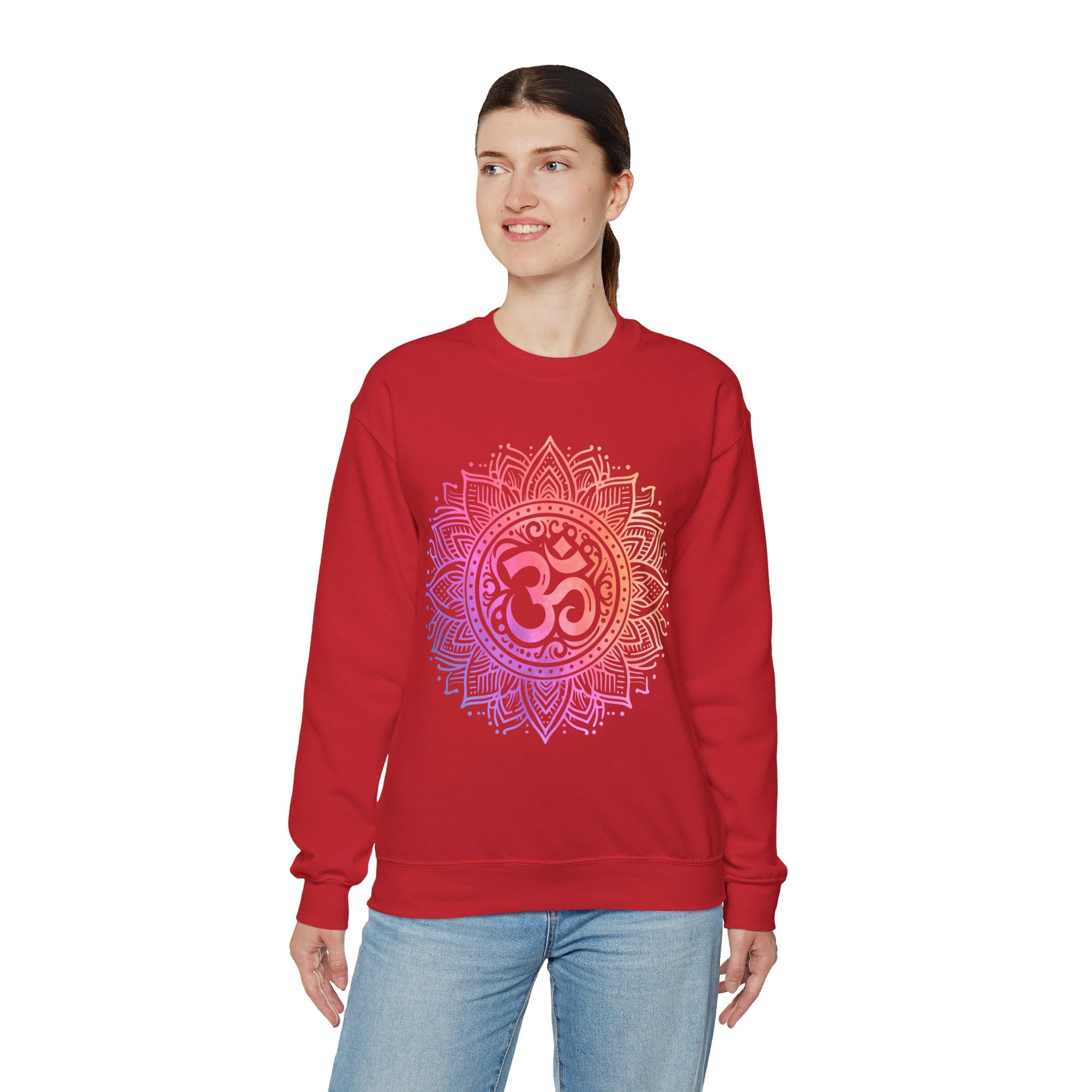 Om Mandala Sacred Geometry Sweatshirt Yoga Art Meditation Mindfulness Gift Boho Aesthetic Clothing