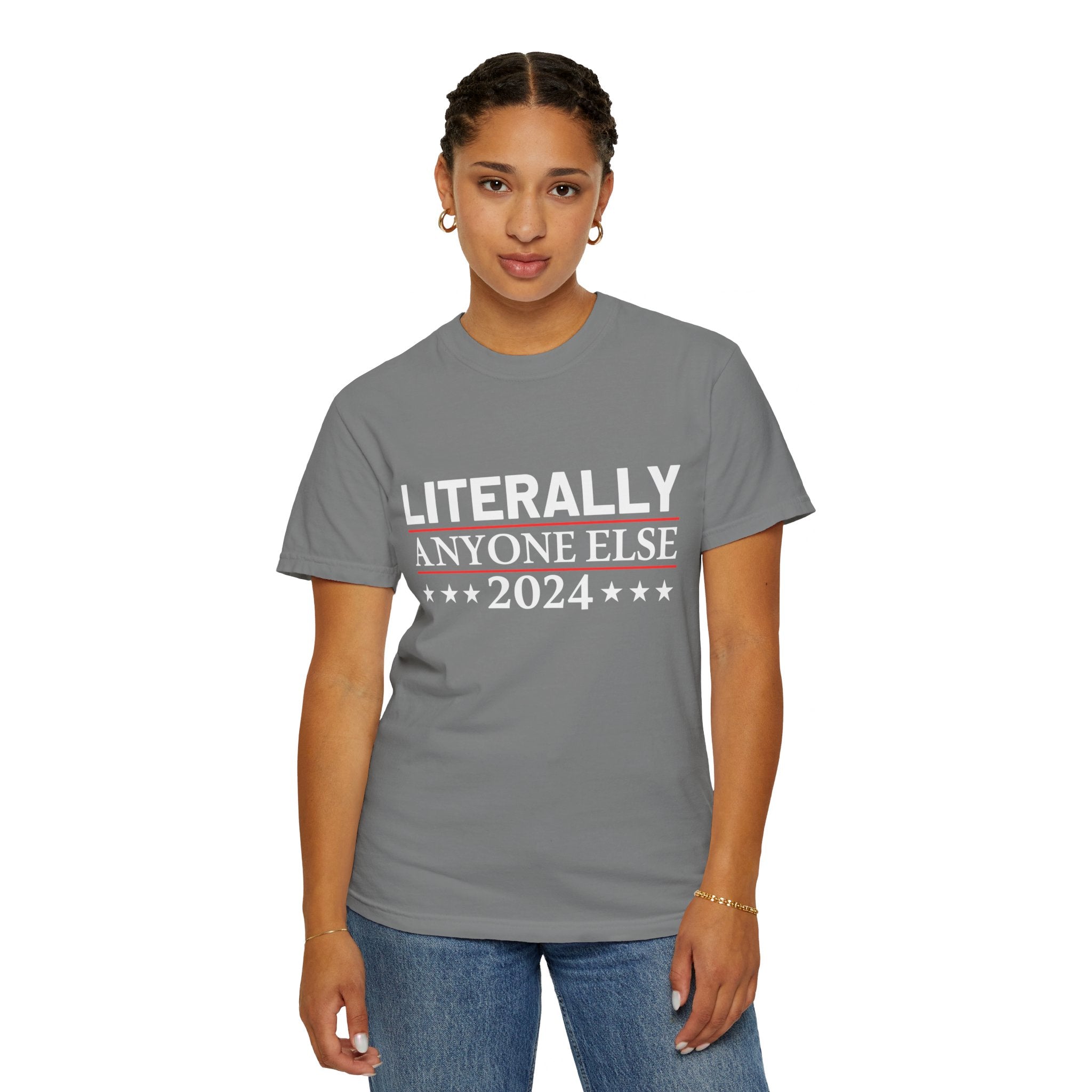 UNIDAZE Literally Anyone Else2024-Funny Political Shirt, Election 2024 Shirt, Funny Political Gifts, Republican Shirt, Anti Democrat Shirt, Patriot Shirt Printify 4th of July shirt 4th of July Shirts American Flag Shirt Anti Democrat Shirt Conservative Shirt Cotton Crew neck DTG election 2024 shirt Freedom Shirt Funny Election Men's Clothing Oversized Patriotic Shirt Political Shirts President Election Republican Shirt T-shirts TikTok Unisex vote 2024 shirt Women's Clothing