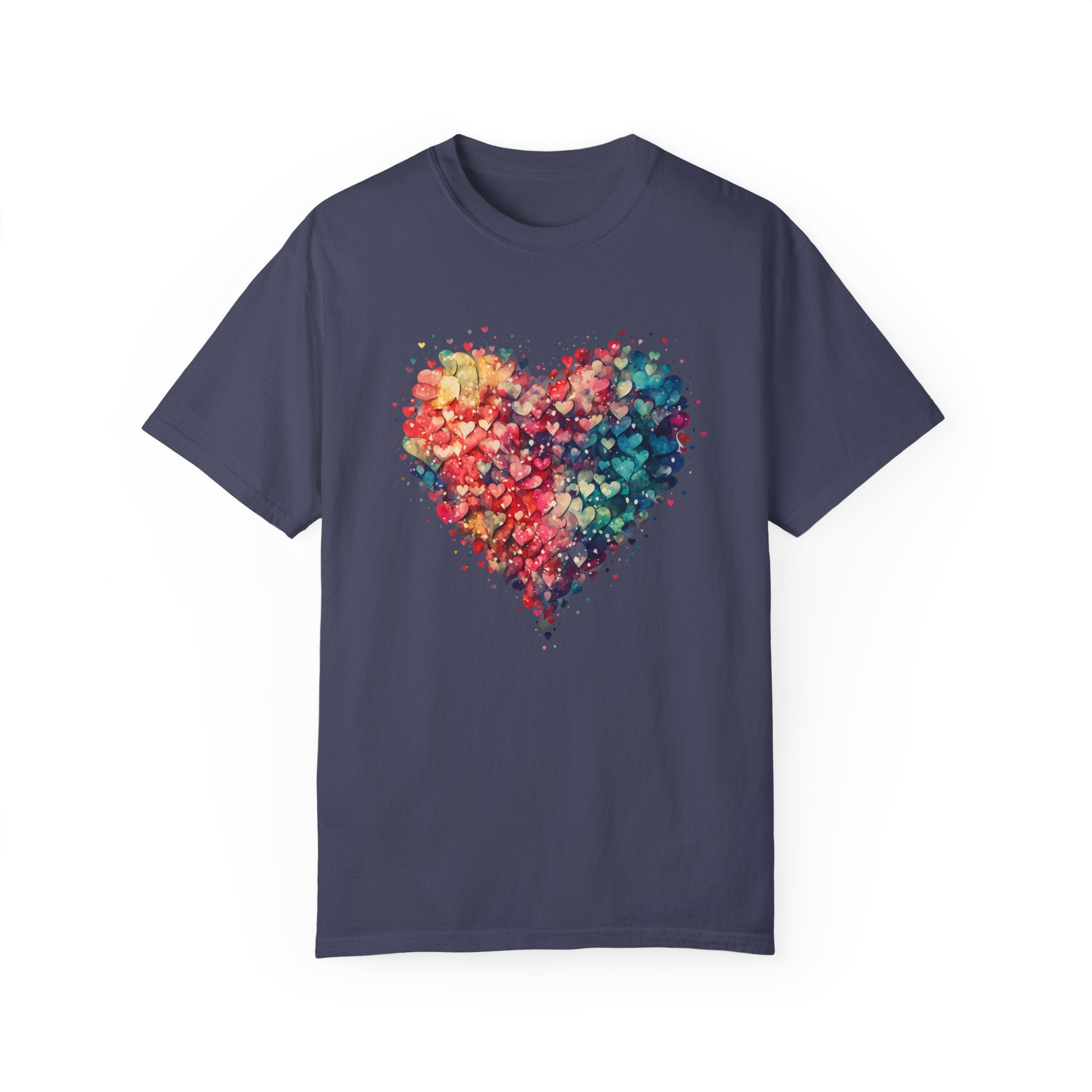Valentines Watercolor Hearts Shirt, Comfort Color Valentines Day Shirt, Womens Valentines Day Gift, Cute Heart Valentines Love Shirt