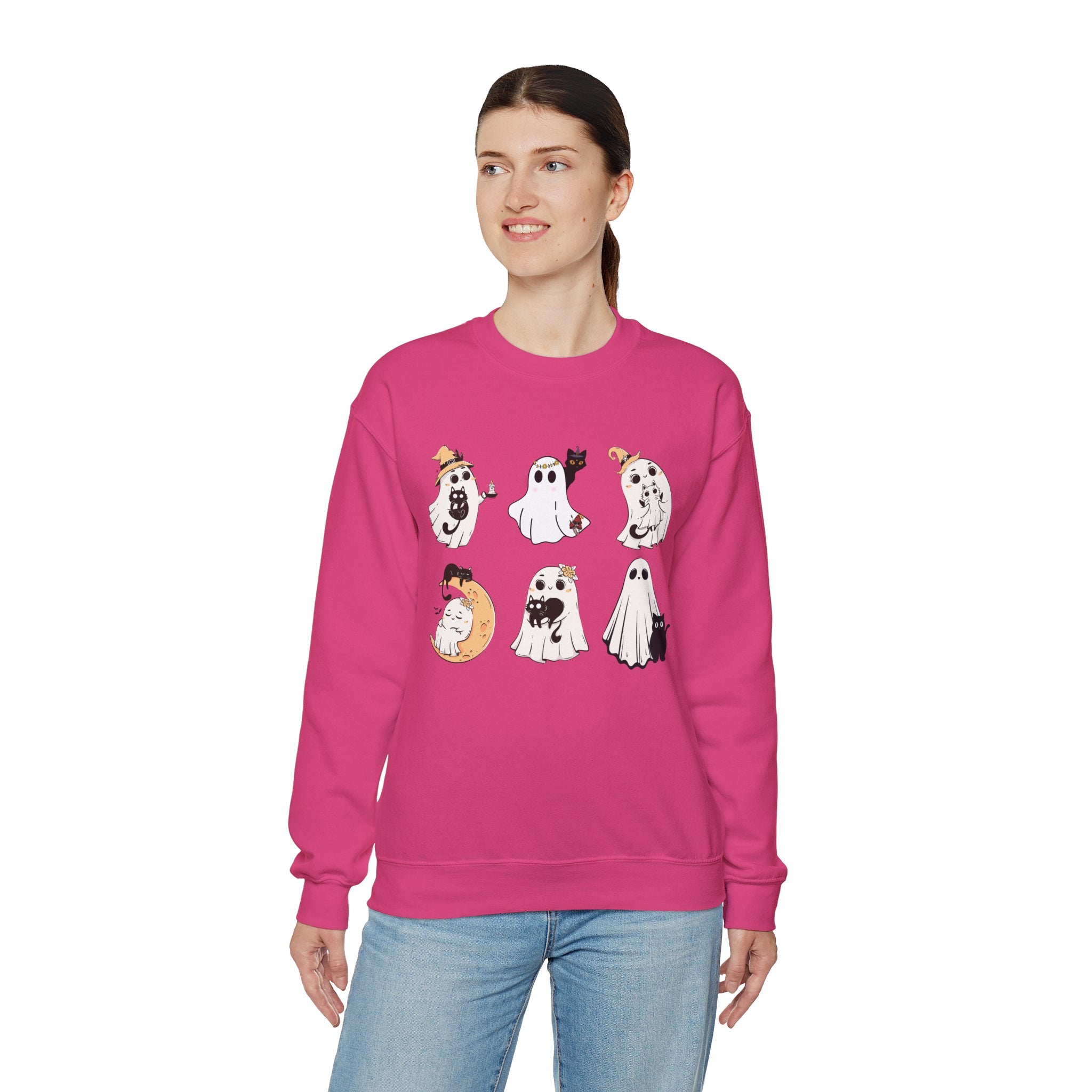 Ghost Cat Sweatshirt, Cat Halloween Shirt, Cat Ghost T-Shirt, Cat Lover Tshirt, Spooky Season Shirt, Halloween Sweater,Trendy Halloween Gift