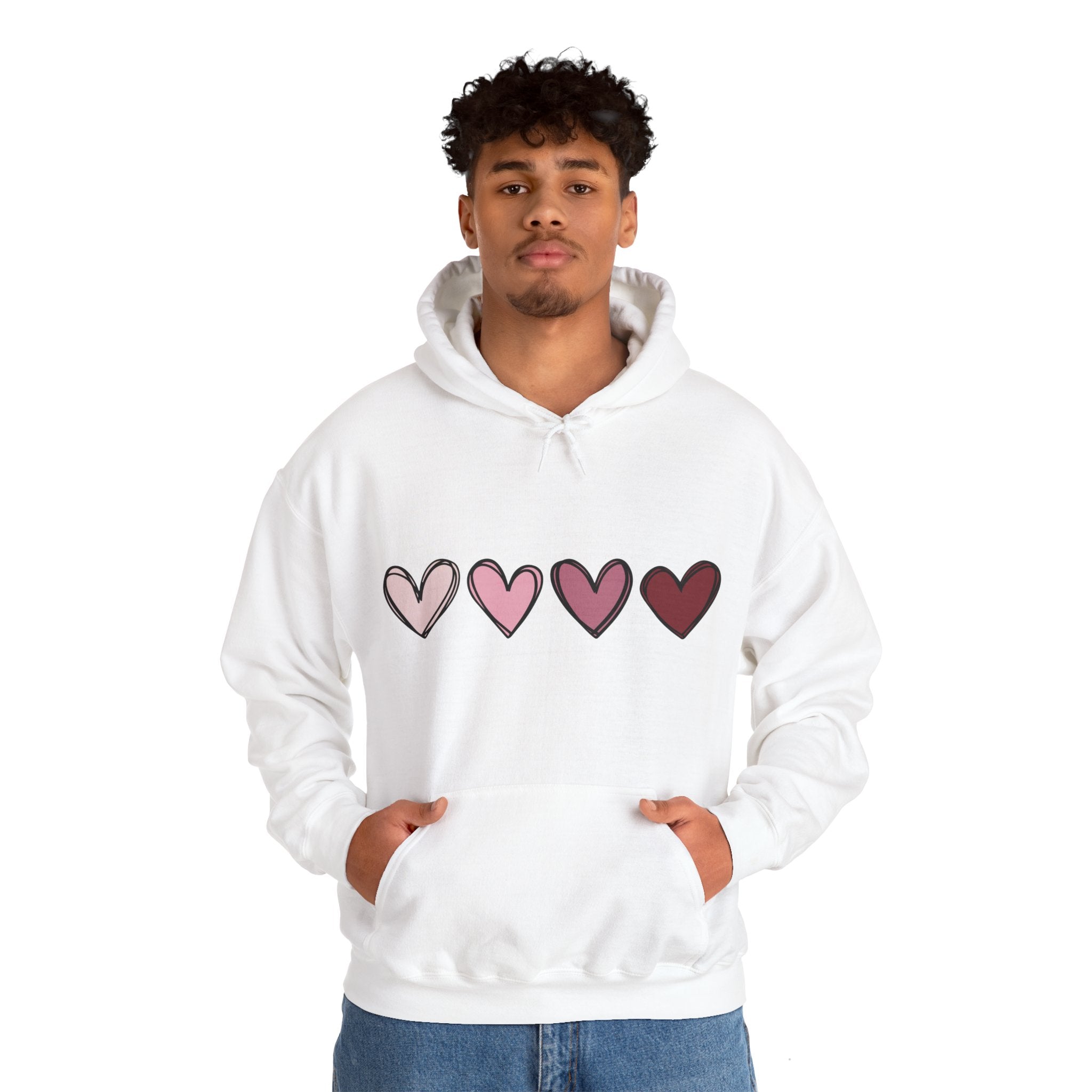 Valentine Double Heart Hoodie, Cute Valentine Hoodie, Valentine Sweatshirts, Vintage Valentine Hooded Sweatshirt, Valentine Pullover