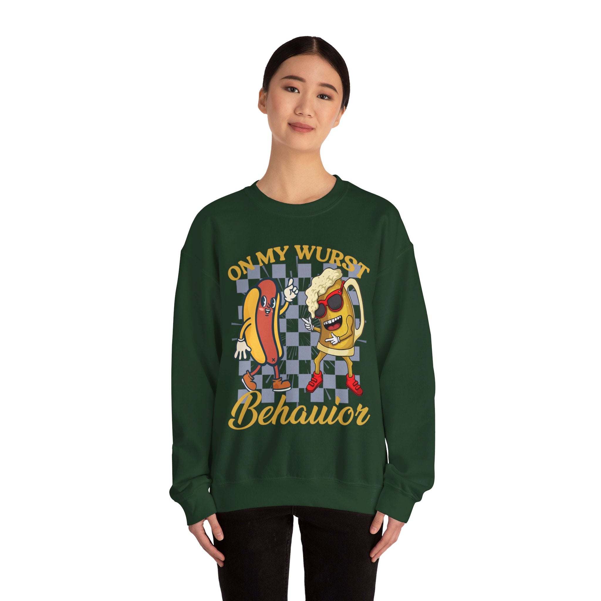 Funny Oktoberfest Sweatshirt, Wurst Behavior Schnitzel Faced Sweater, Group Drinking Shirts, Oktoberfest Shirts