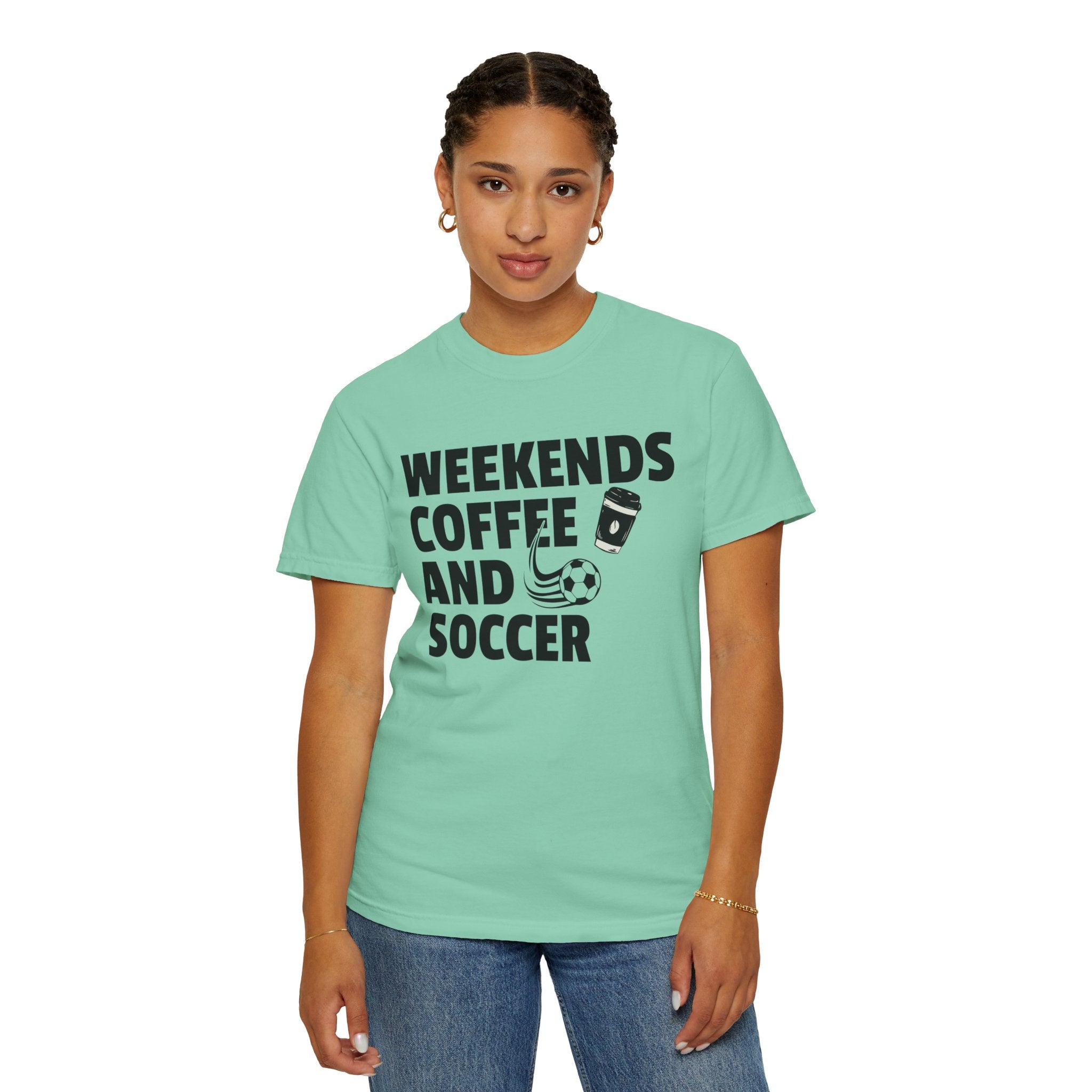 Weekends Coffee and Soccer Shirt For Soccer Lover, Sports Mom Tshirt For Mothers Day, Soccer Gift For Her, Game Day Gift Tee, Coffee T-Shirt