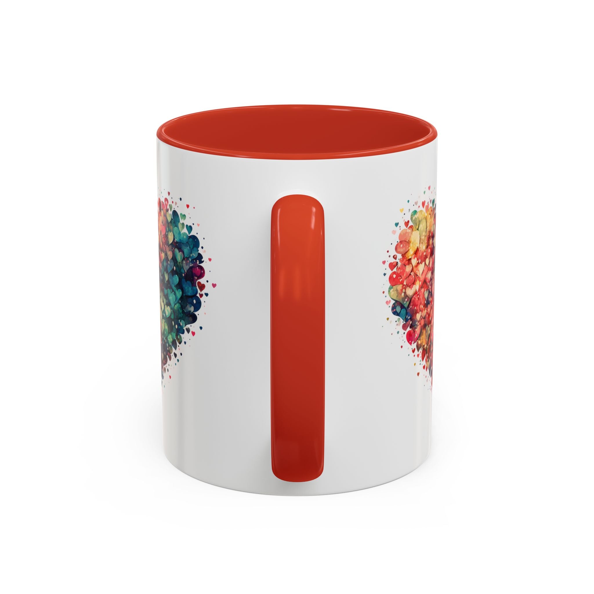 Watercolor Heart Coffee Mug, Heart Mug, Two-Tone Coffee Mugs, 11oz & 15oz Mug, Watercolor Heart Mug