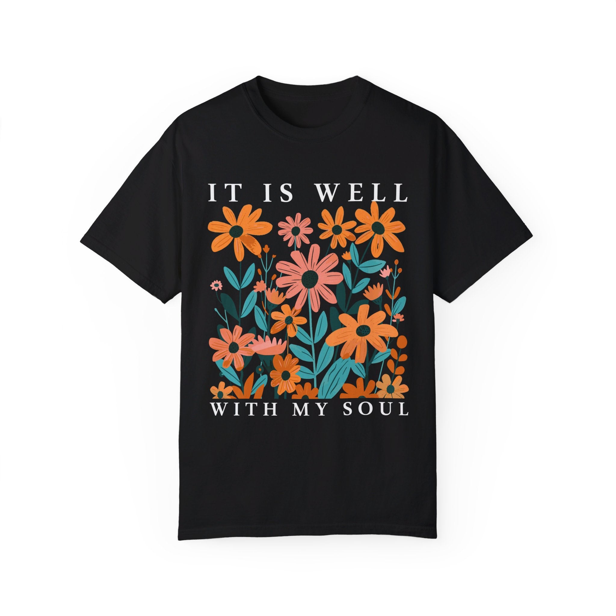 Christian Shirt, It is Well With My Soul Vintage Floral Tee, Religious Women Gift, Jesus Apparel, Bible Verse Shirt, Faith Shirt