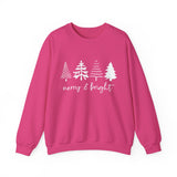 Merry & Bright Christmas Trees Sweatshirt, Merry and Bright Trees, Christmas Sweatshirt, Holiday Sweater, Womens Holiday Sweatshirt, Christmas Shirt, Winter Shirt