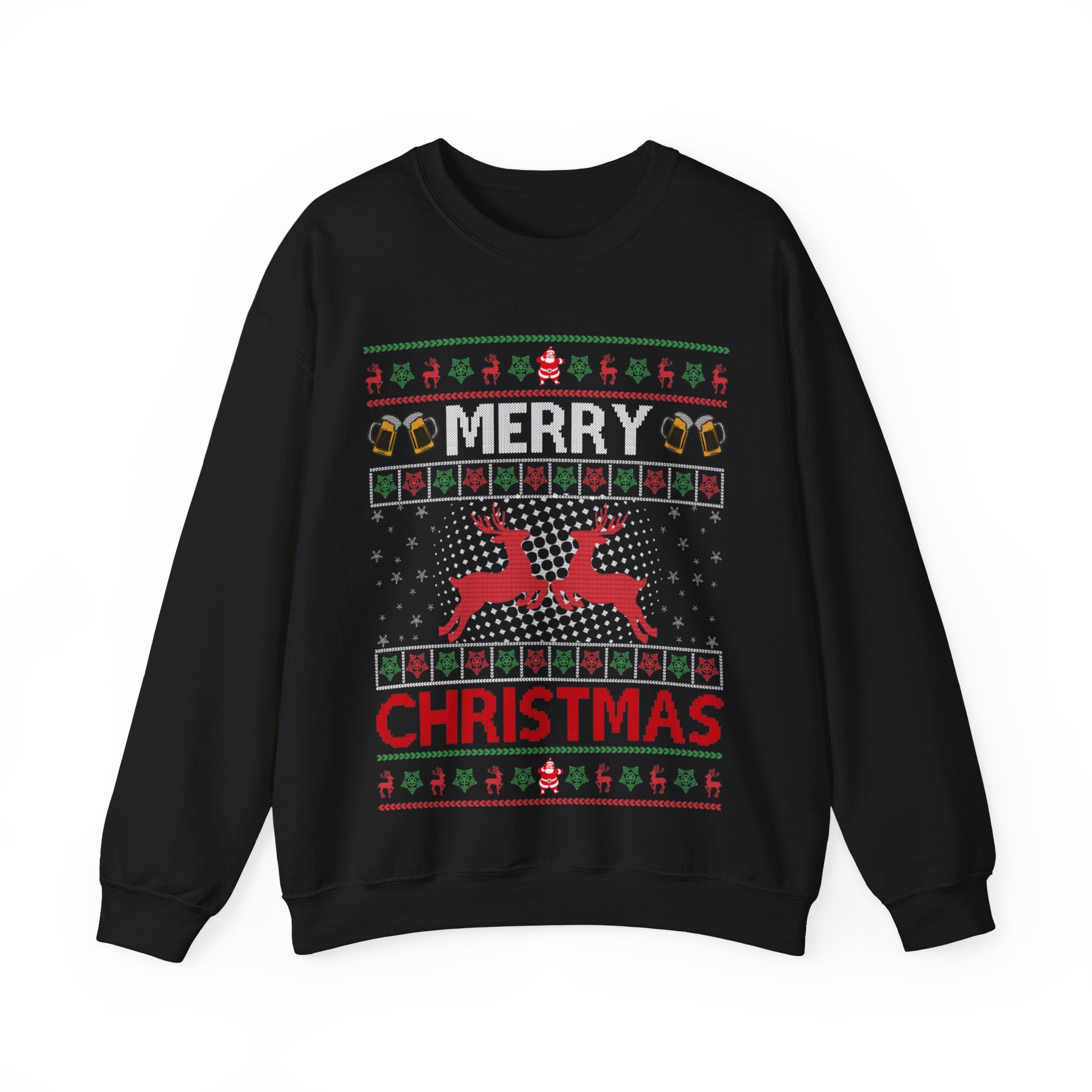 Christmas Reindeer with beers Sweatshirt, Funny Ugly Xmas Sweater, Funny Christmas Party Sweatshirt, Gift for Beer Lovers and Hunters