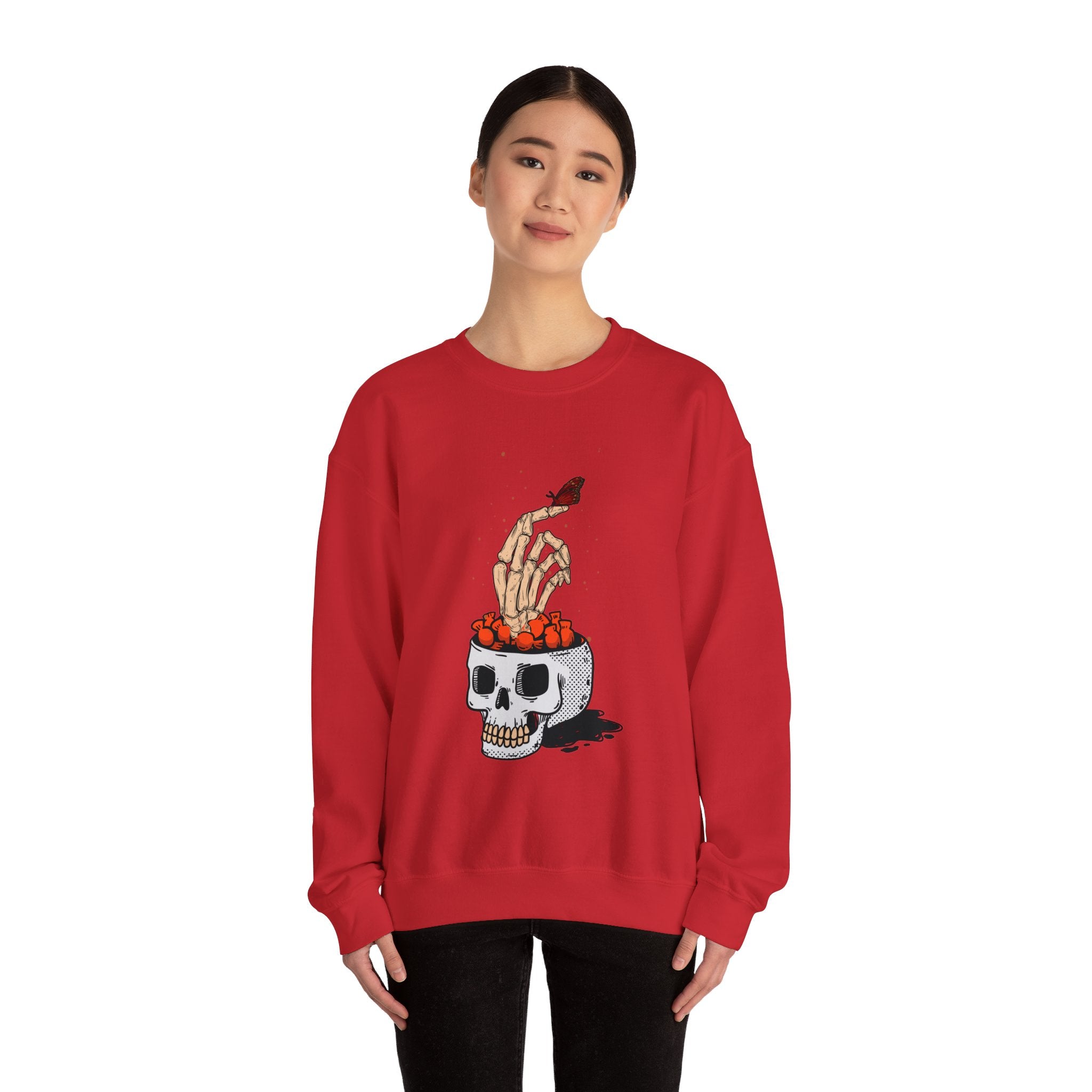 Skull skeleton hand halloween Sweatshirt, Skeleton Hand T-Shirt, Skeleton Shirt, Horror Gift, Skeleton Rock Tee, Rock and Roll Shirt