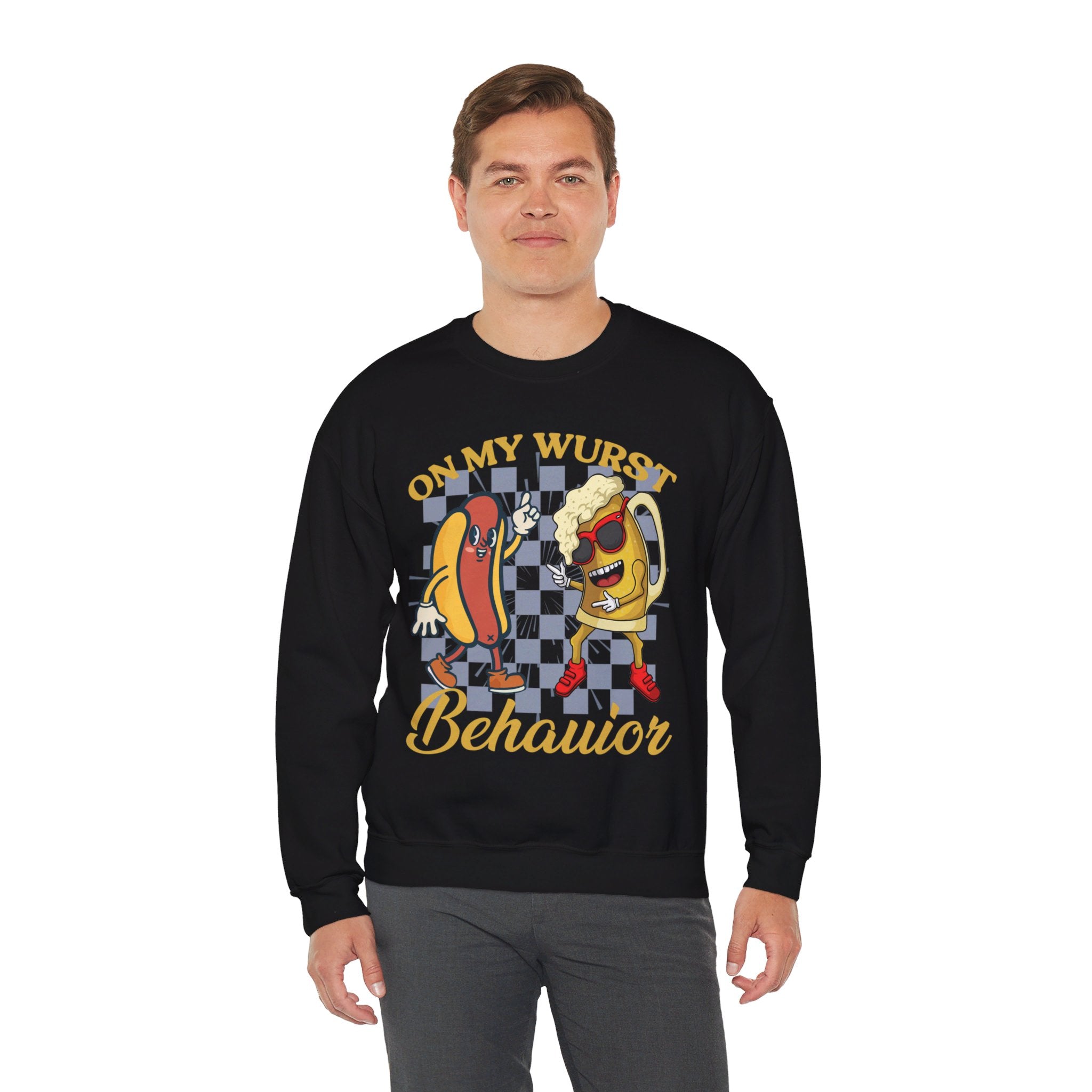 Funny Oktoberfest Sweatshirt, Wurst Behavior Schnitzel Faced Sweater, Group Drinking Shirts, Oktoberfest Shirts