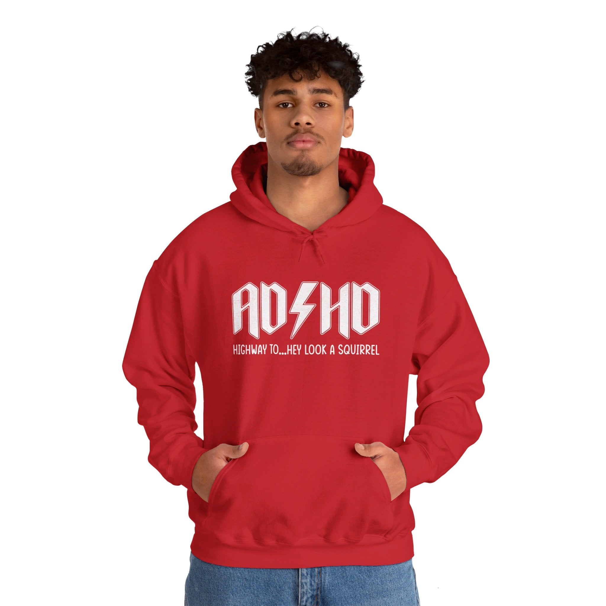 AD HD Highway to... Hey Look a Squirrel Hoodie, Funny Adhd Hoodie, Mental Health Hoodie, Motivational Hoodie, Cool Adhd Hoodie